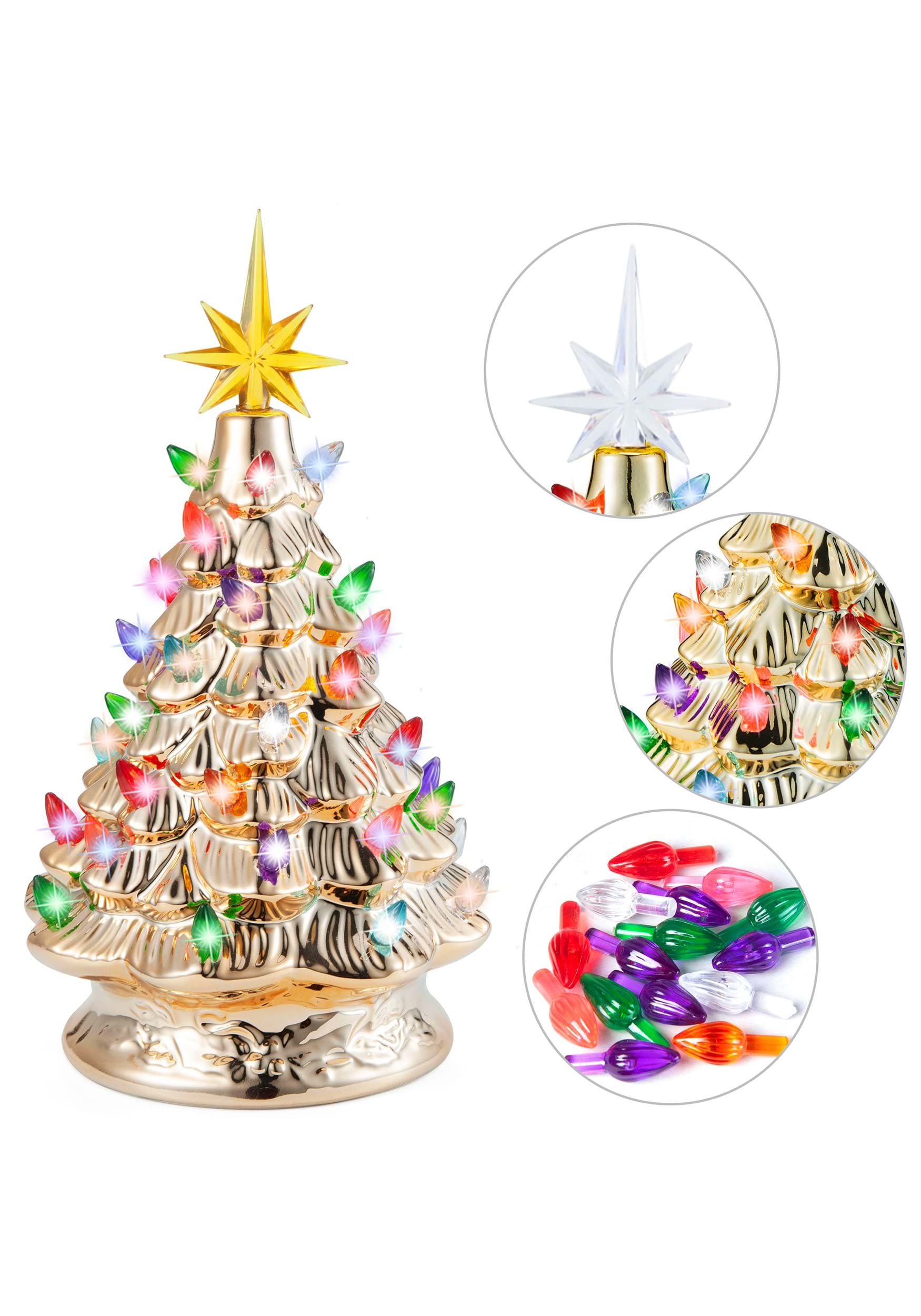 12″ Gold Ceramic Christmas Tree