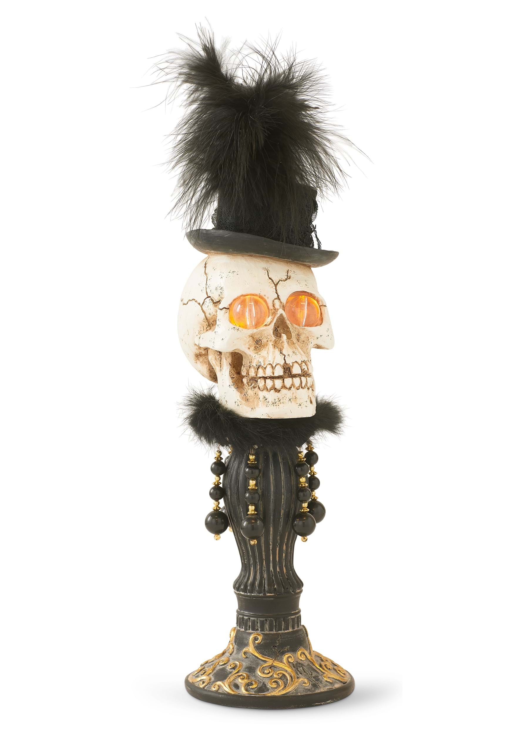 16" Female Skeleton Bust with LED Eyes Decoration