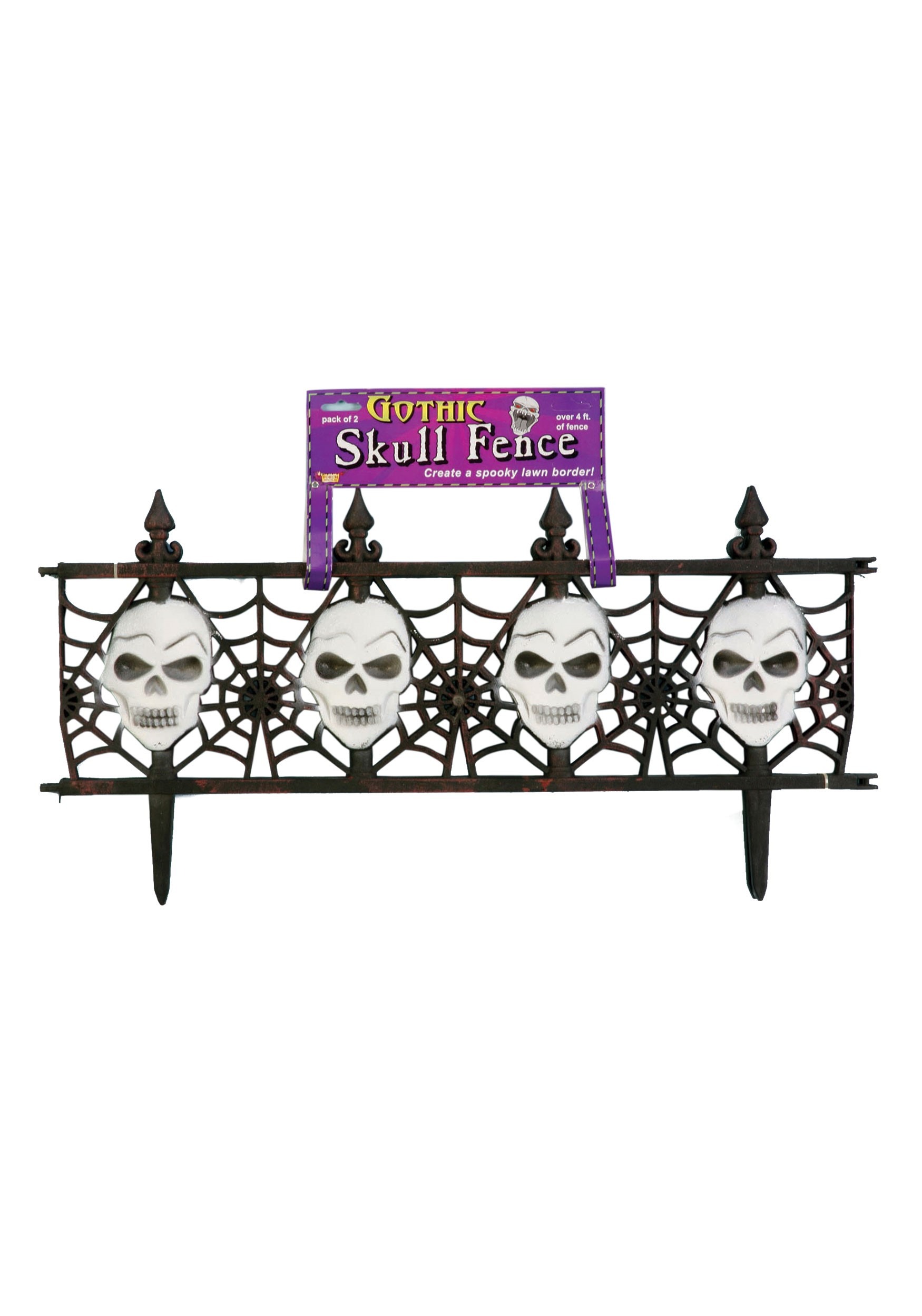 2 Piece 24″ x 12″ Skull Fence Decoration
