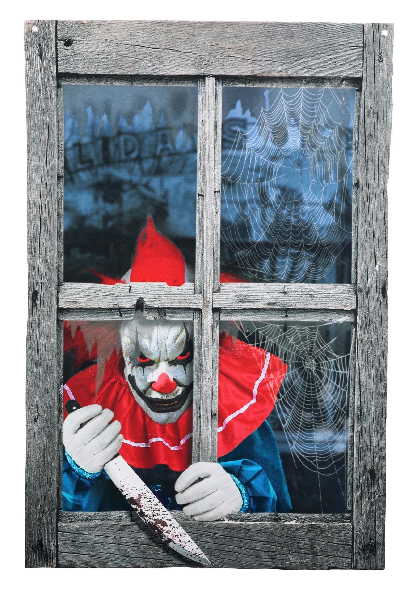47" Printed Clown Fake Window Curtain