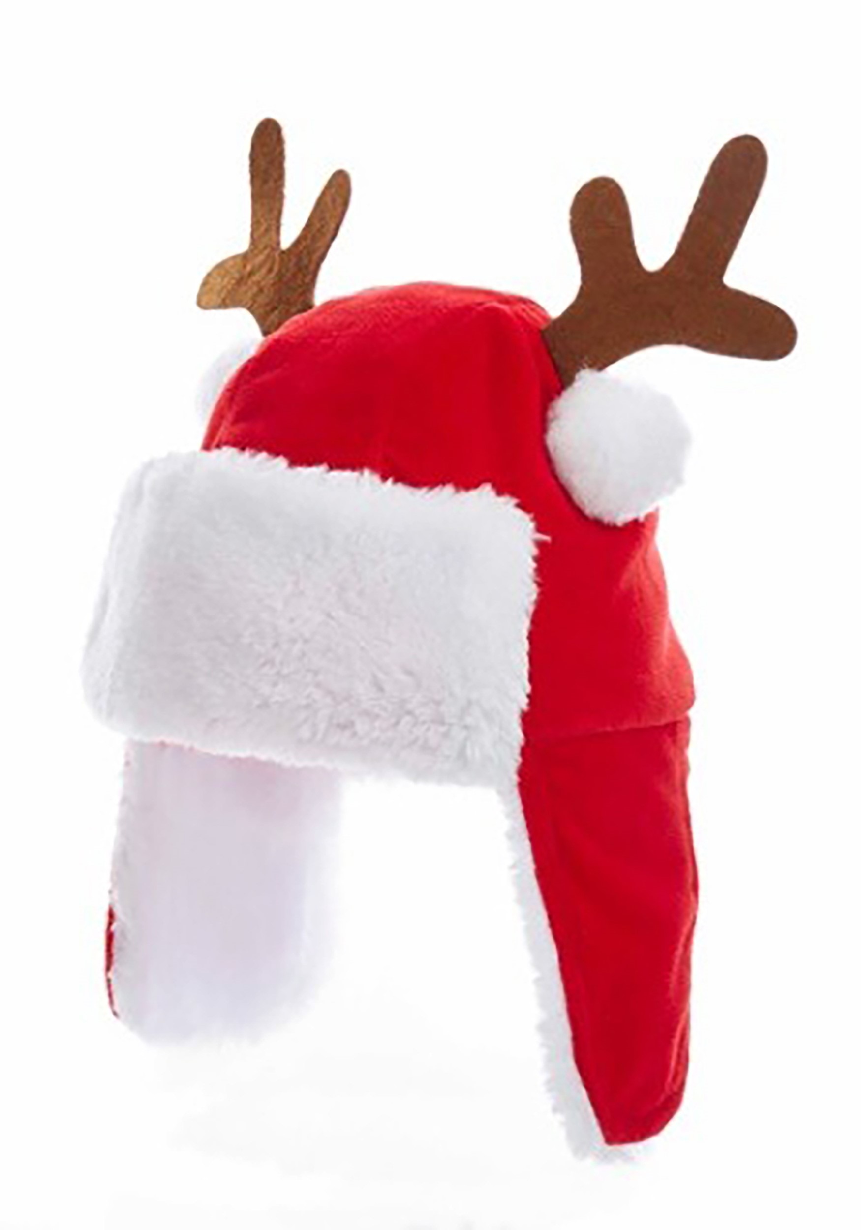 7" Red Kids Christmas Hat with Antlers