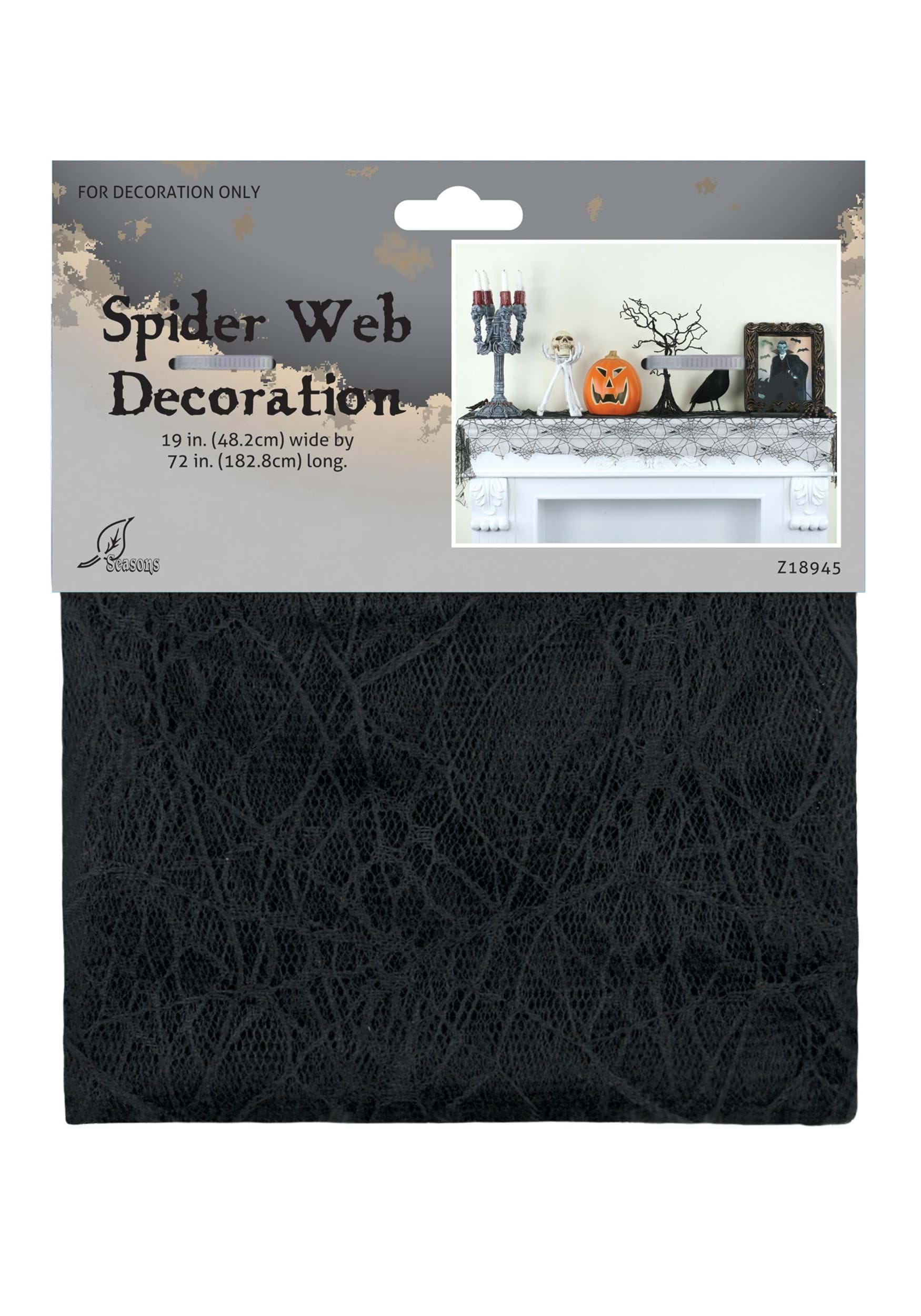 72″ Spider Web Mantel Scarf Decoration