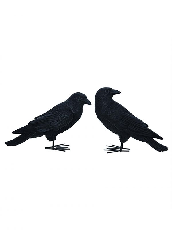 9" Set of 2 Fright Night Crows