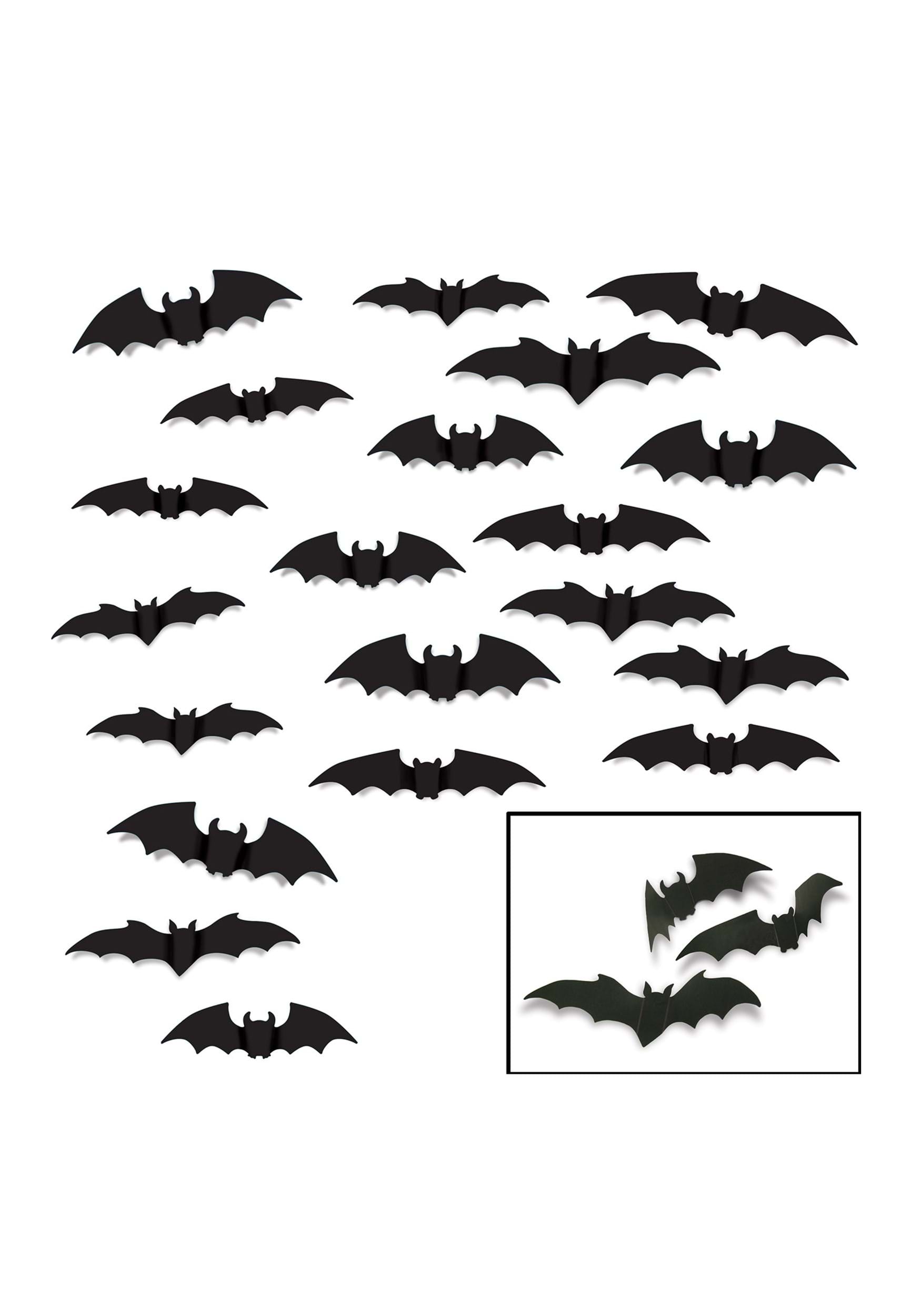 Set of 20 Poster Board Black Bats Decoration