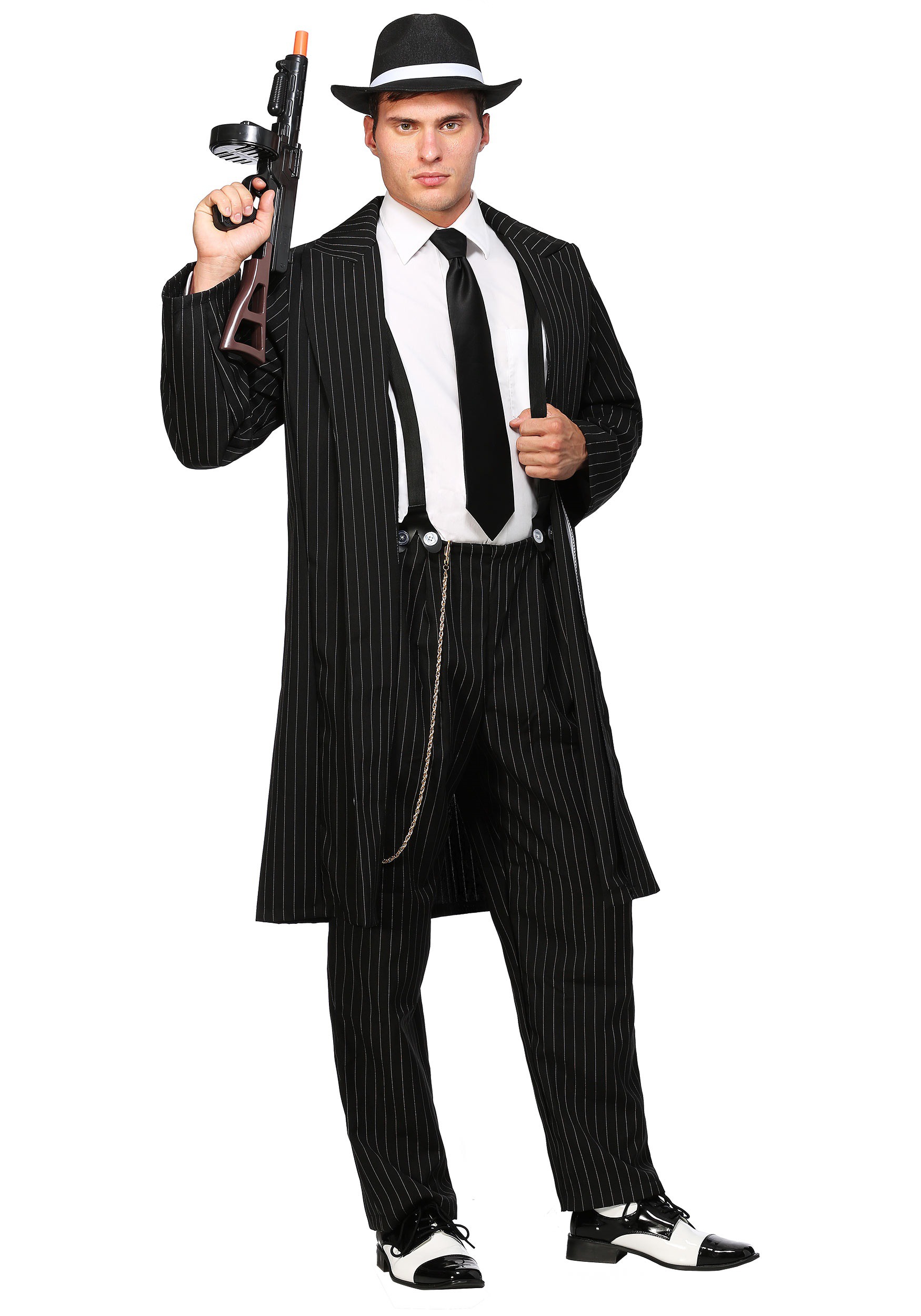 Men’s Black Zoot Suit Gangster Costume