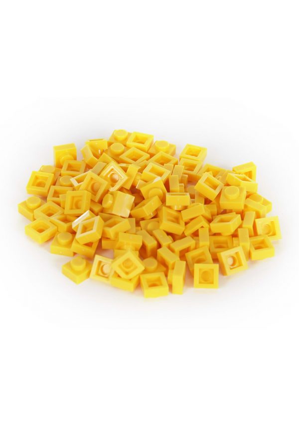 Bricky Blocks 100 Pieces 1x1 Yellow