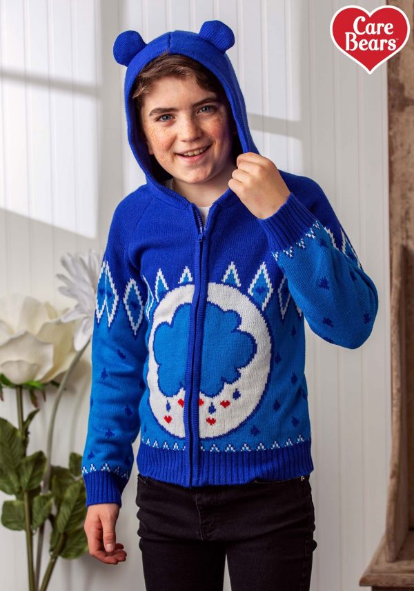 Kids Care Bears Grumpy Bear Zip Up Knit Sweater