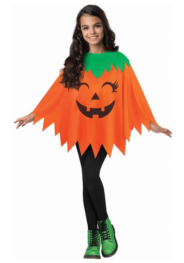 Children's Jack-O-Lantern Poncho