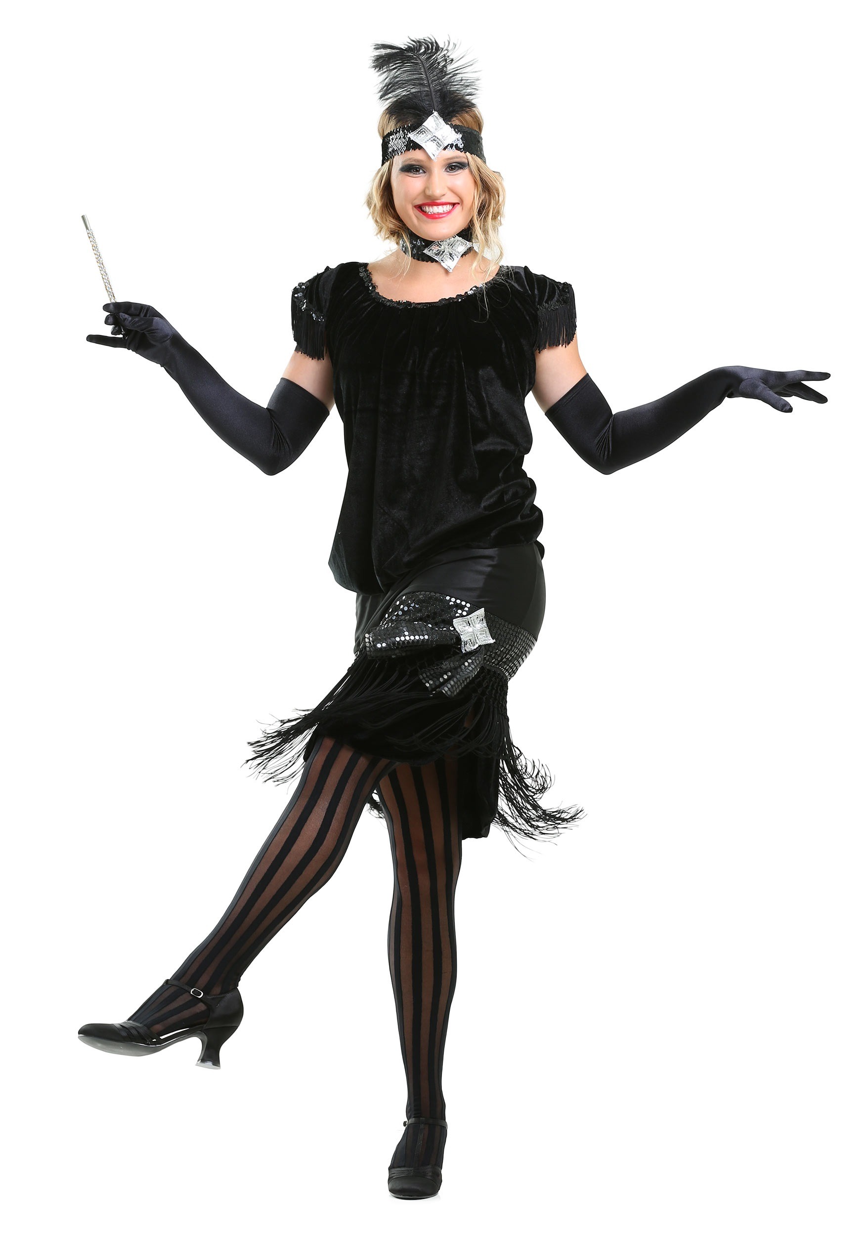 Deluxe Velvet Flapper Costume for Women