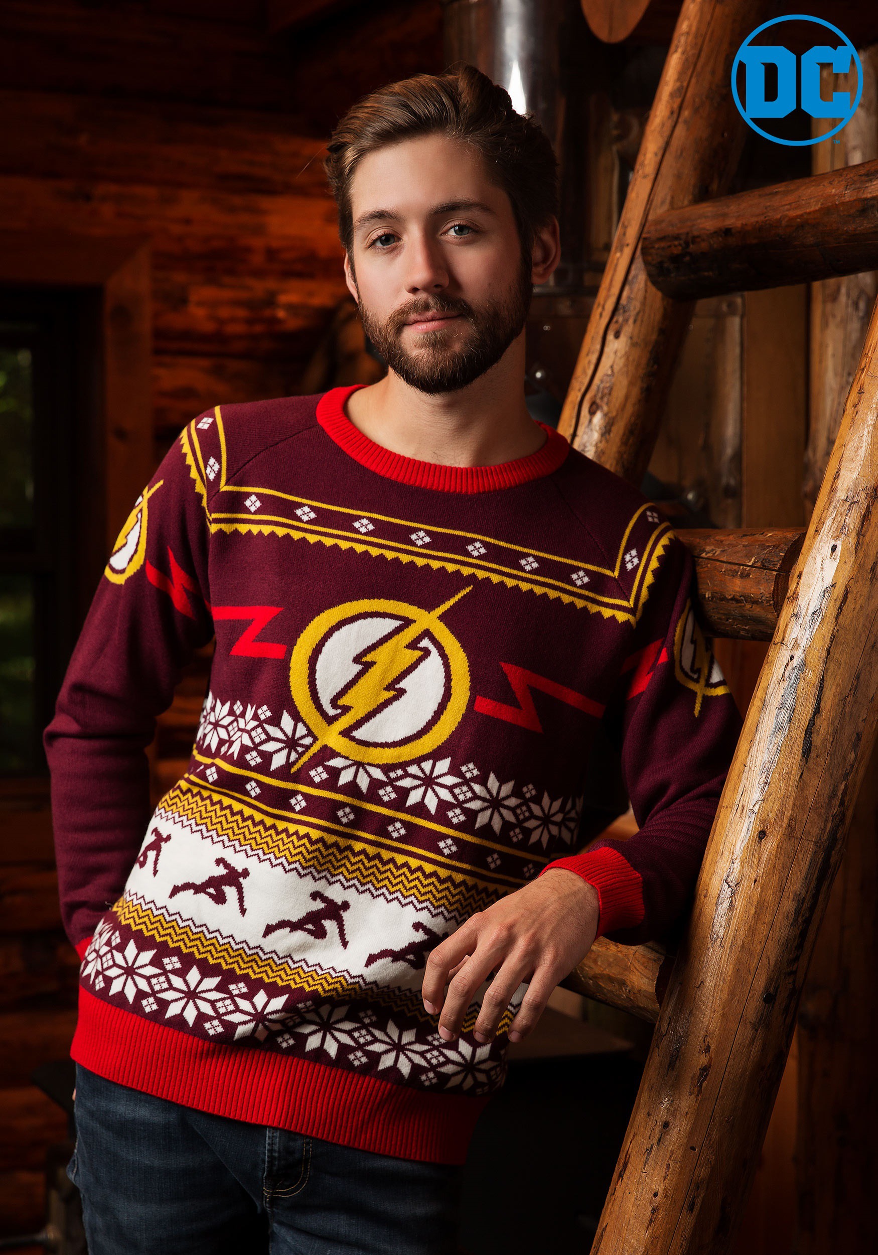 Flash Logo Men’s Ugly Christmas Sweater