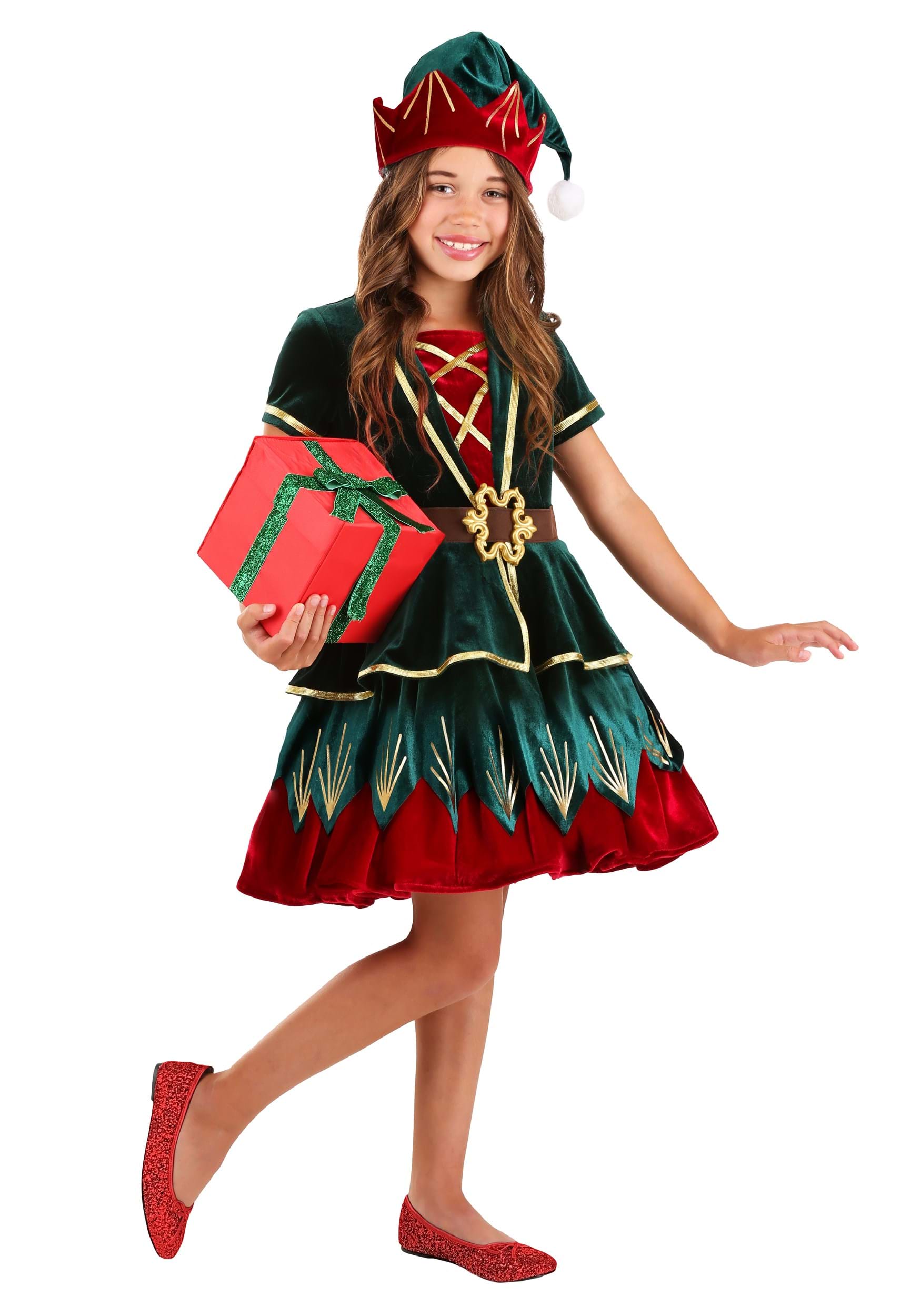 Girl’s Deluxe Holiday Elf Costume
