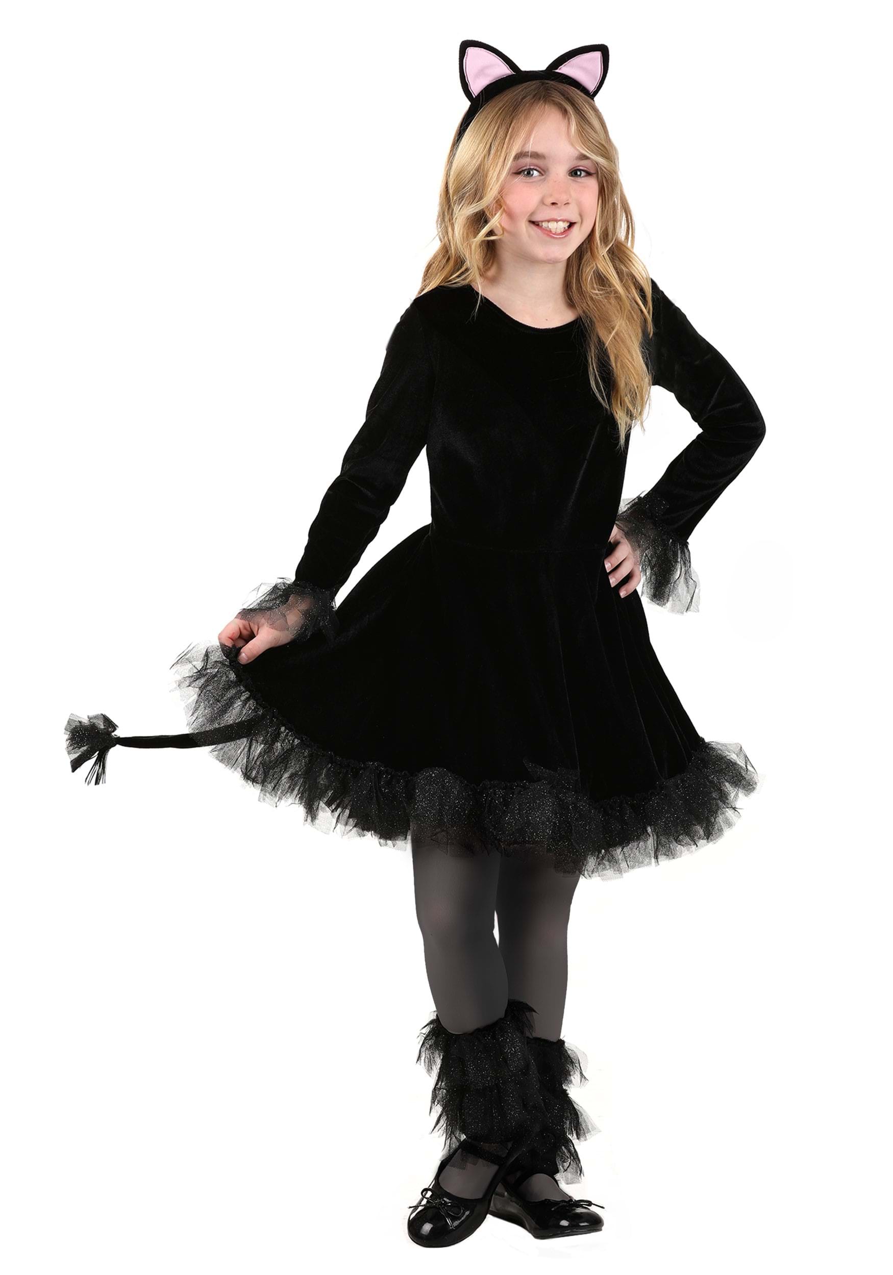 Girl's Precious Black Cat Costume