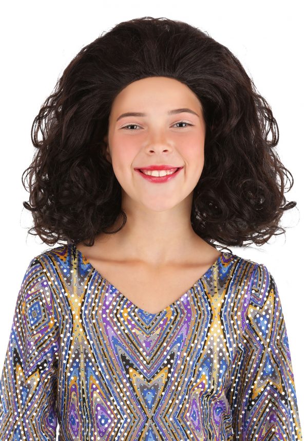 Girls Bouncy Brown Curly Wig