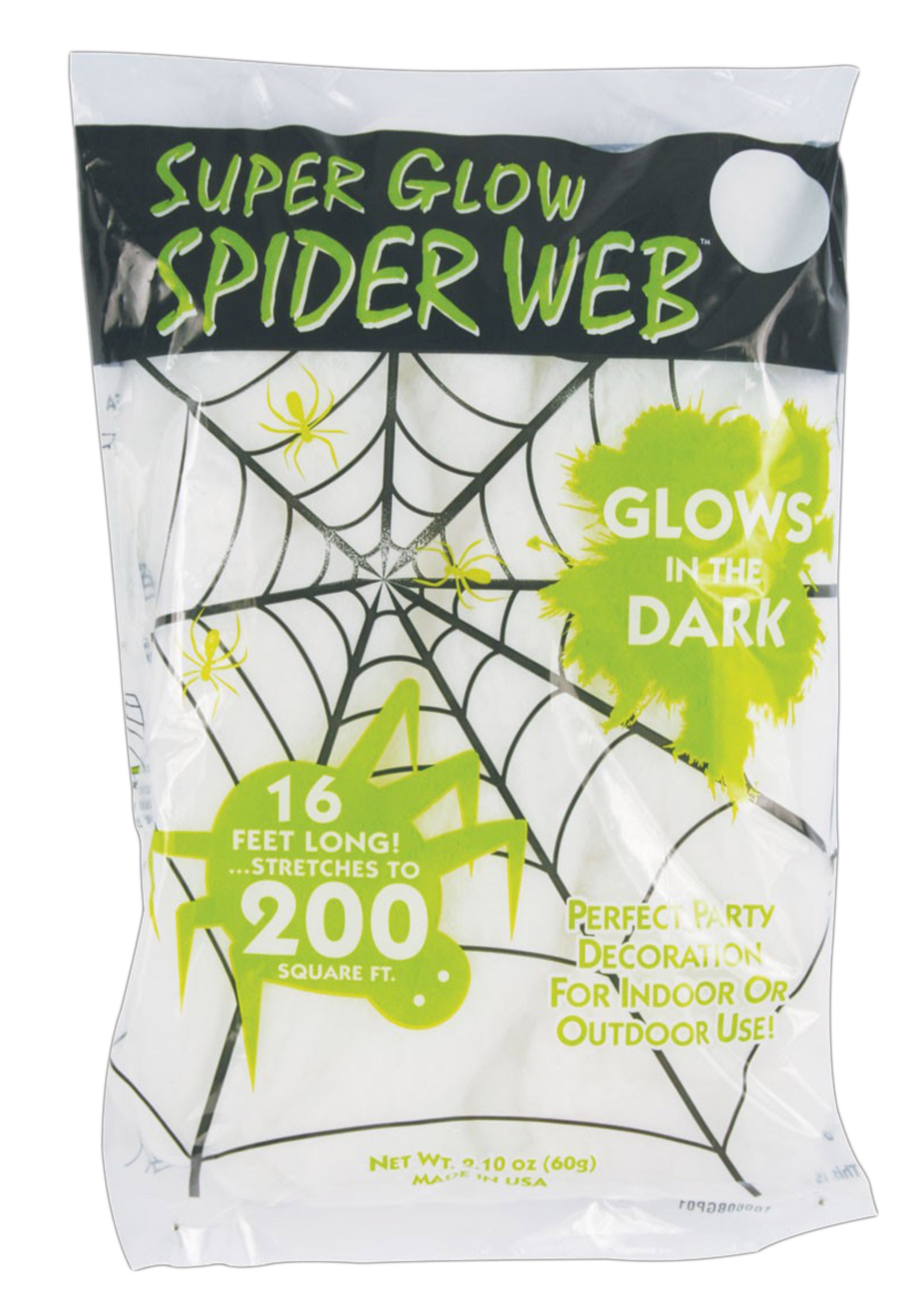 Glow in the Dark Spider Webs Halloween Decoration