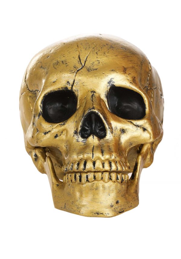 Gold Skull with Movable Jaw Prop