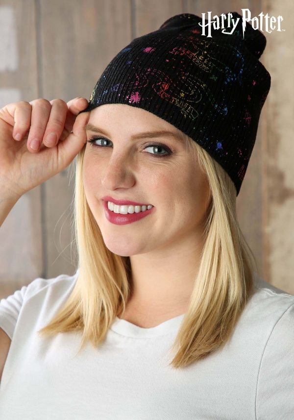 Hogwarts House Emblem Constellations Knit Hat