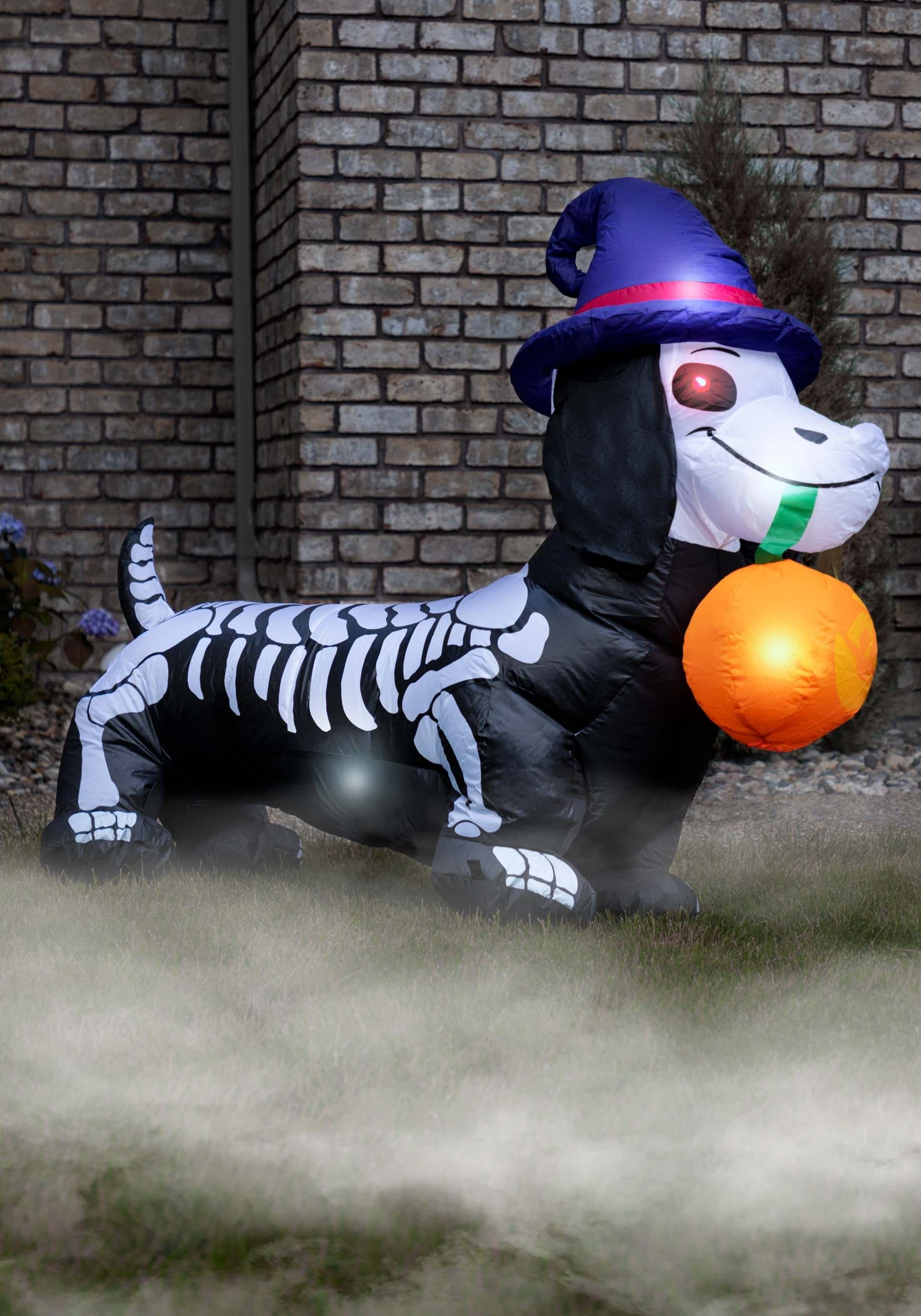 5 Foot Inflatable Wiener Dog Skeleton Decoration