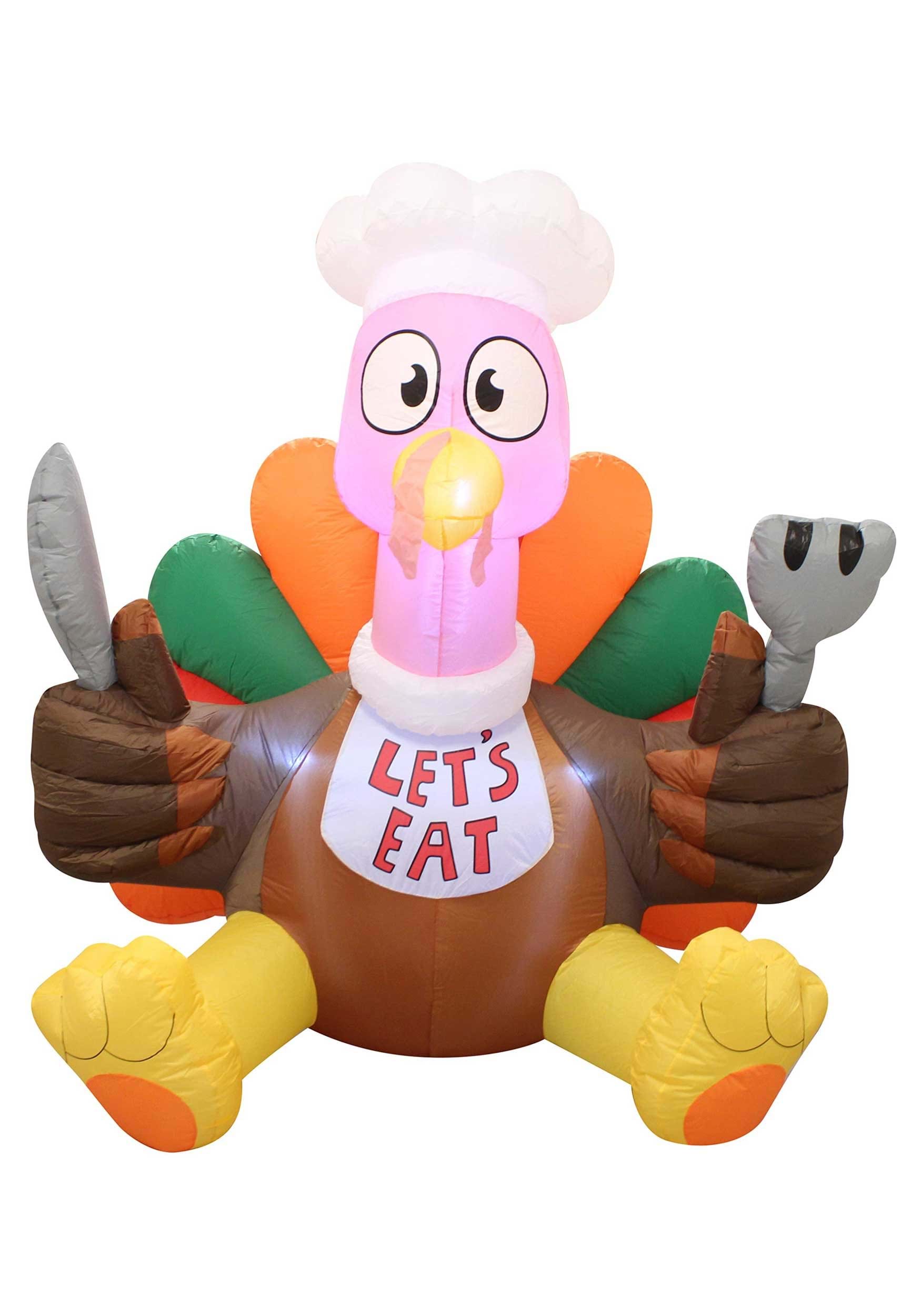 6FT Let's Eat Turkey Inflatable Decoration