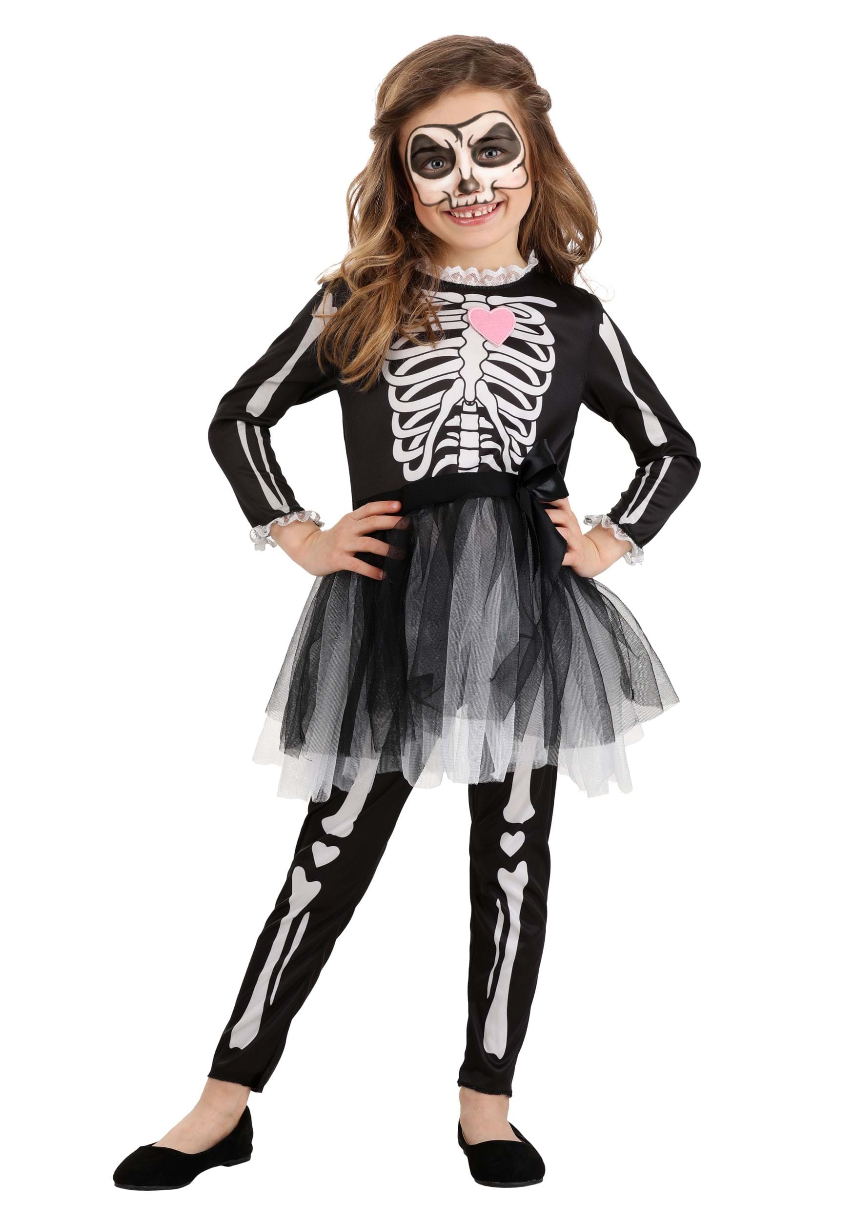 Kid's Skeleton Dress Costume