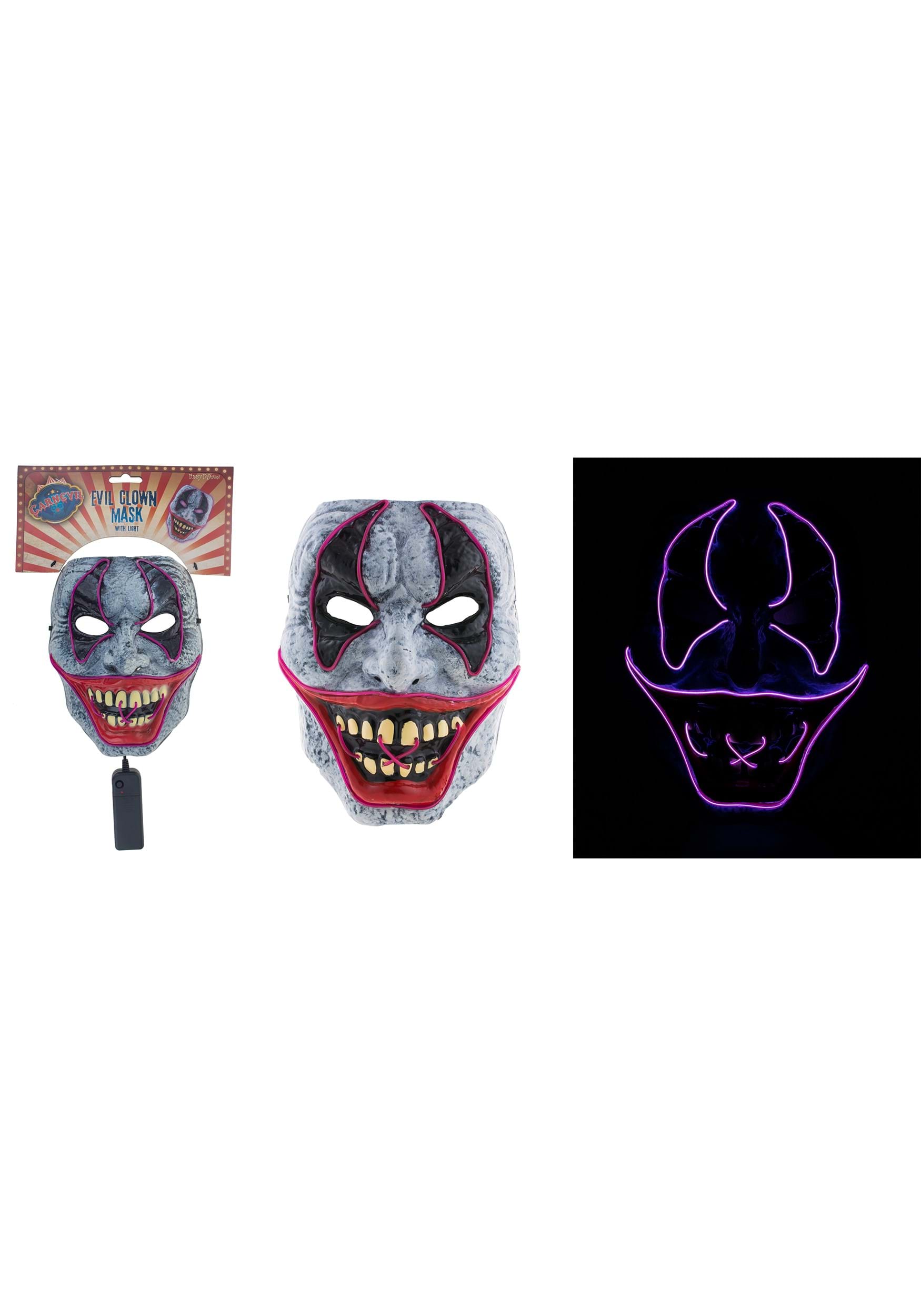 Light Up Evil Clown Mask