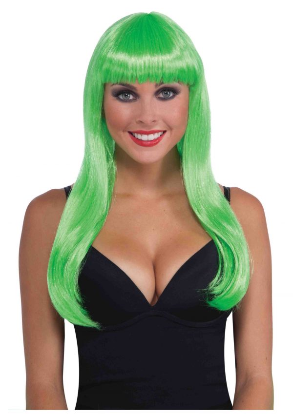 Long Neon Green Wig for Women