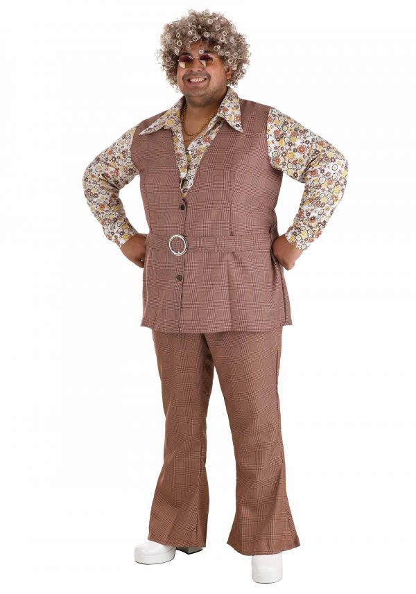 Plus Size 70's Vest Costume for Men