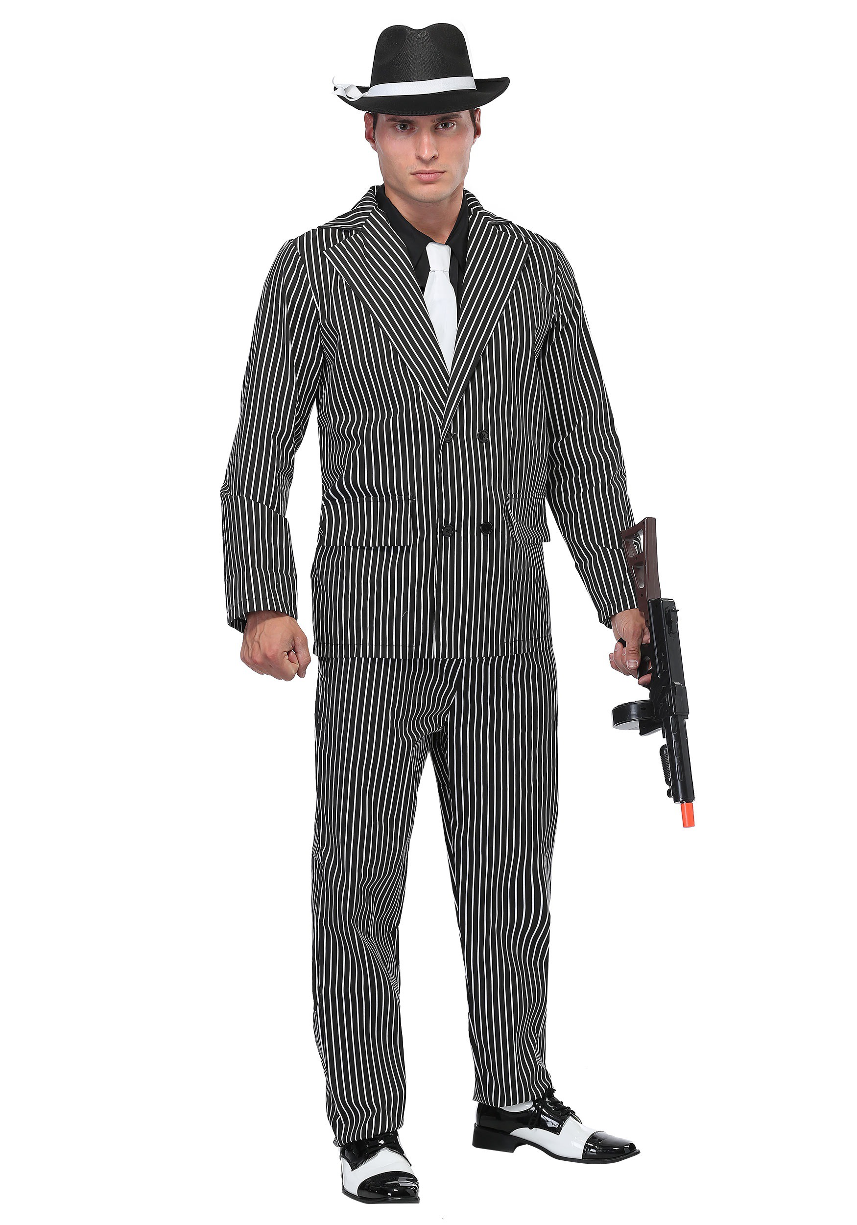 Men’s Wide Pin Stripe Gangster Costume
