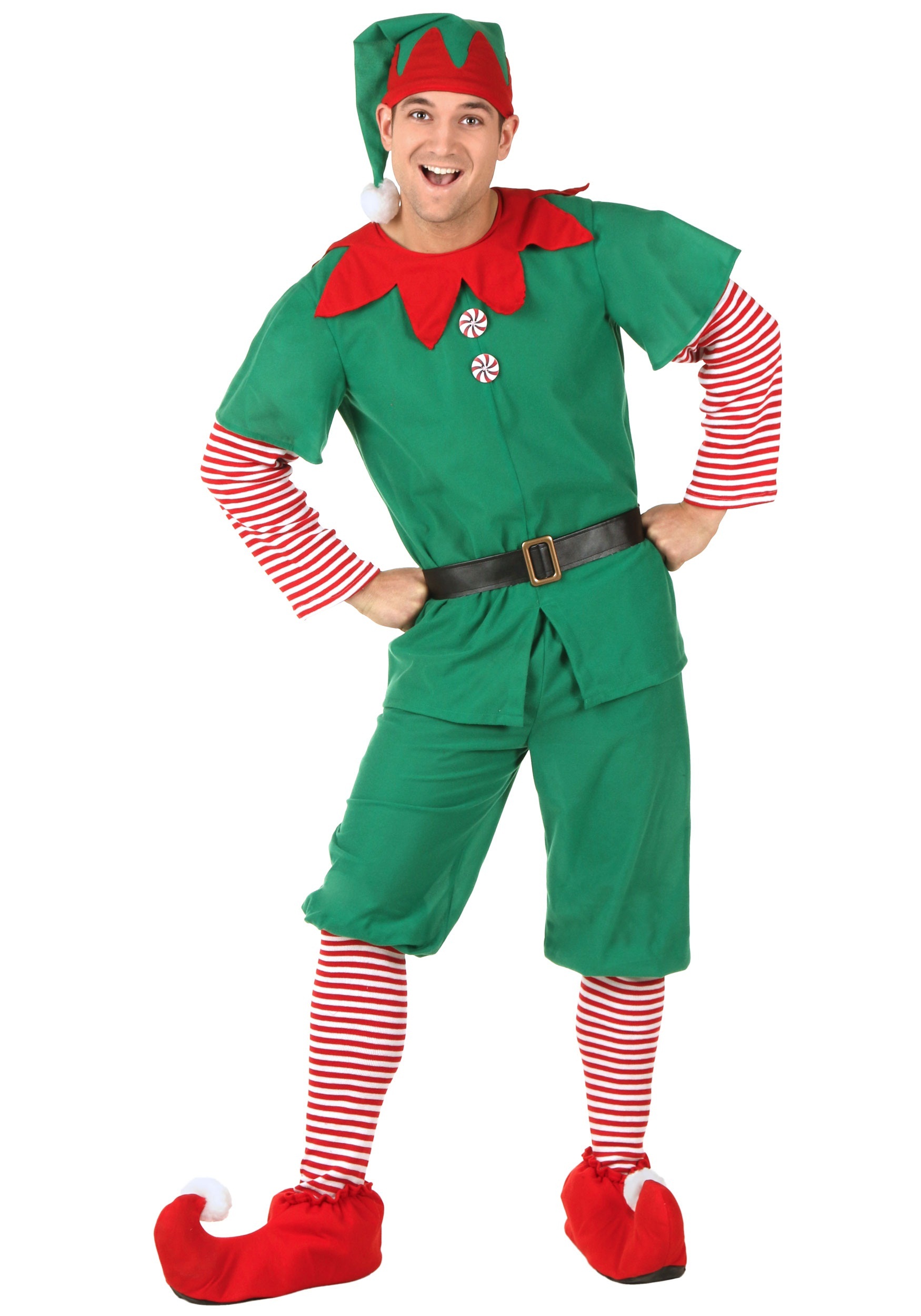 Men's Plus Size Holiday Elf Costume