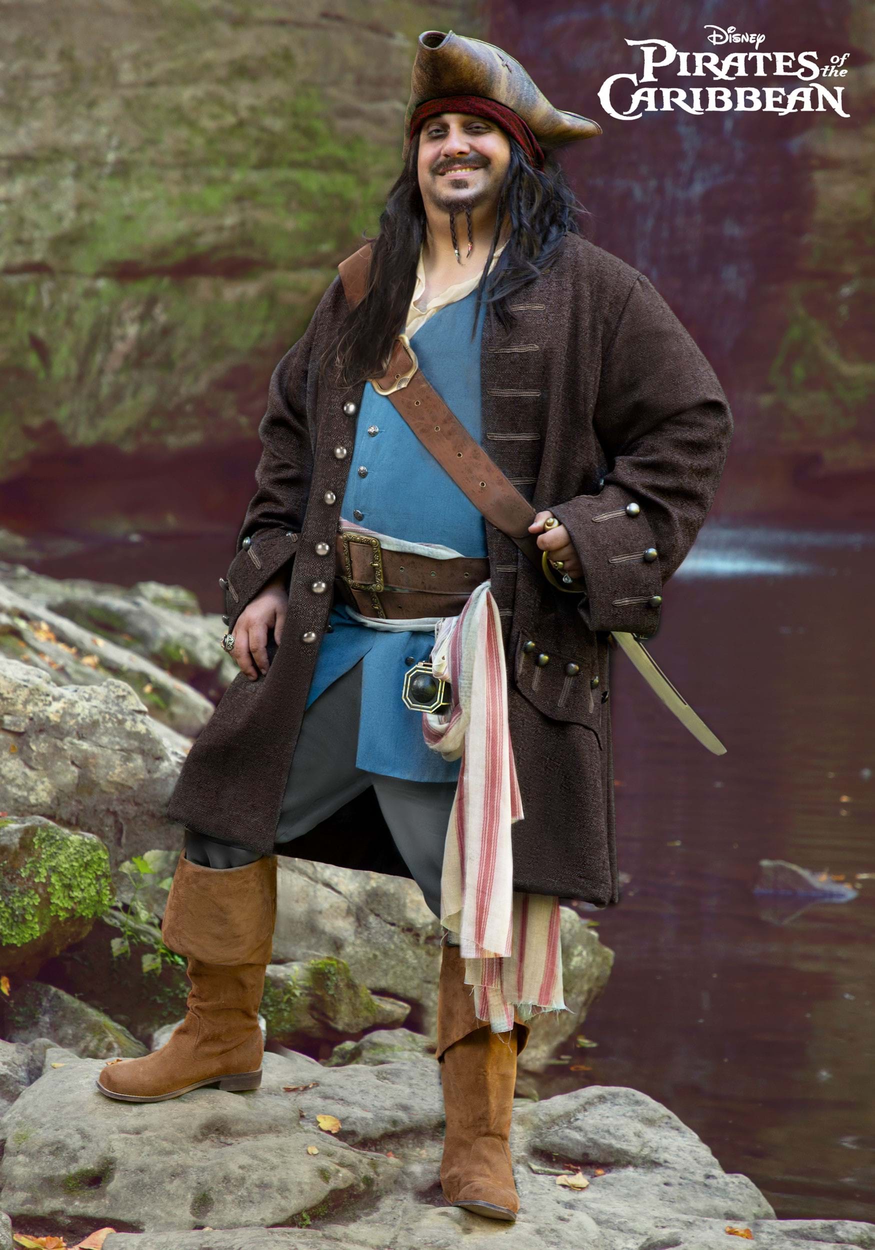 Plus Size Mens Authentic Captain Jack Sparrow Costume