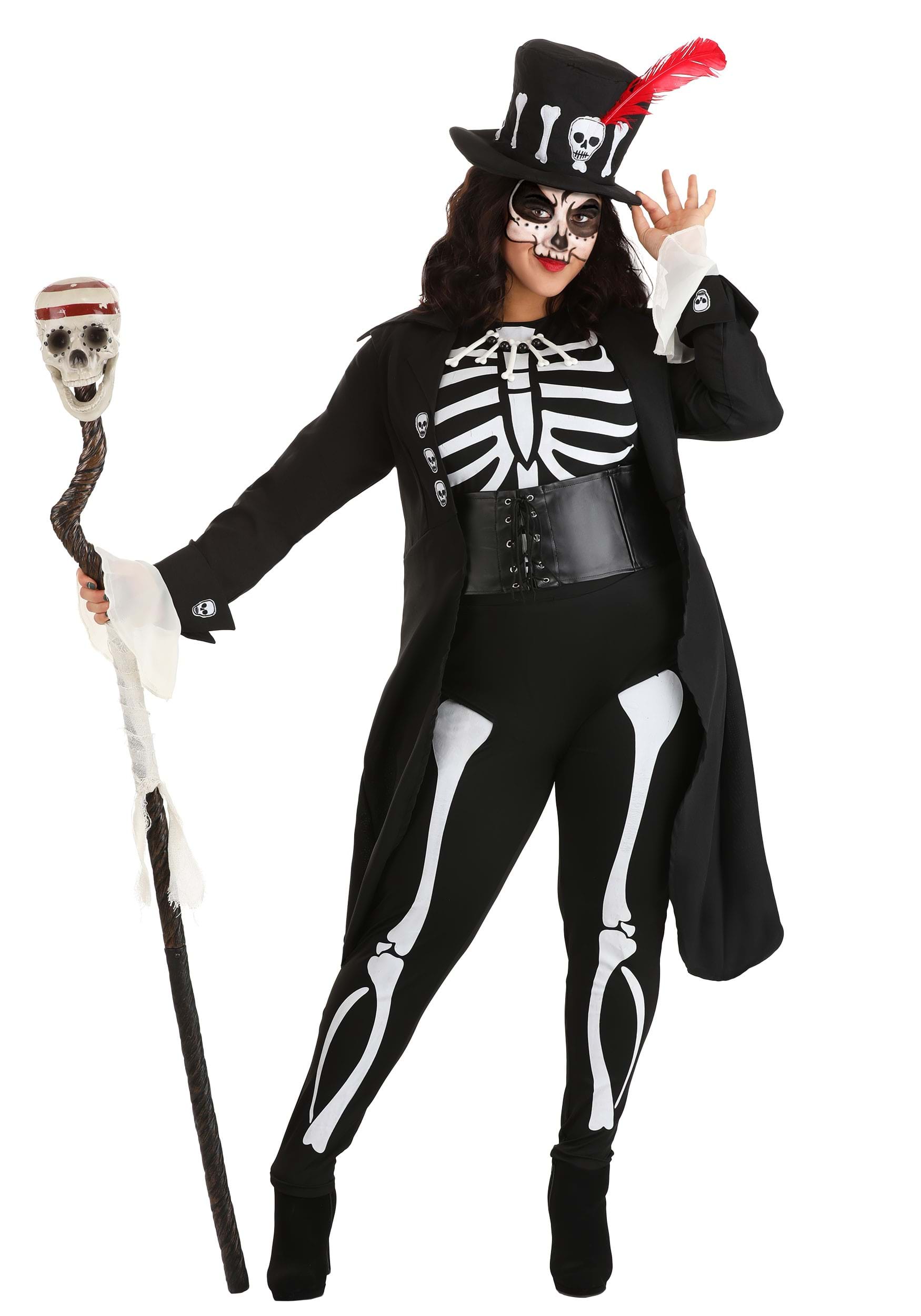 Plus Size Women’s Voodoo Skeleton Costume