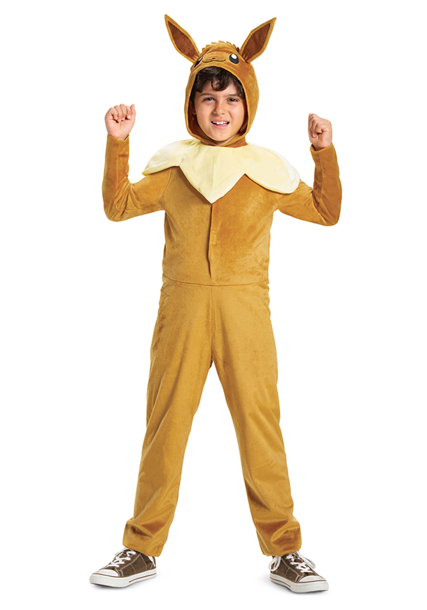 Kid's Pokemon Eevee Hooded Jumpsuit Classic Costume