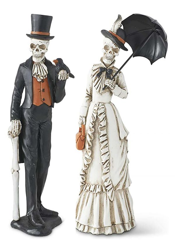 Set of Two 13" Resin Skeletons Decoration