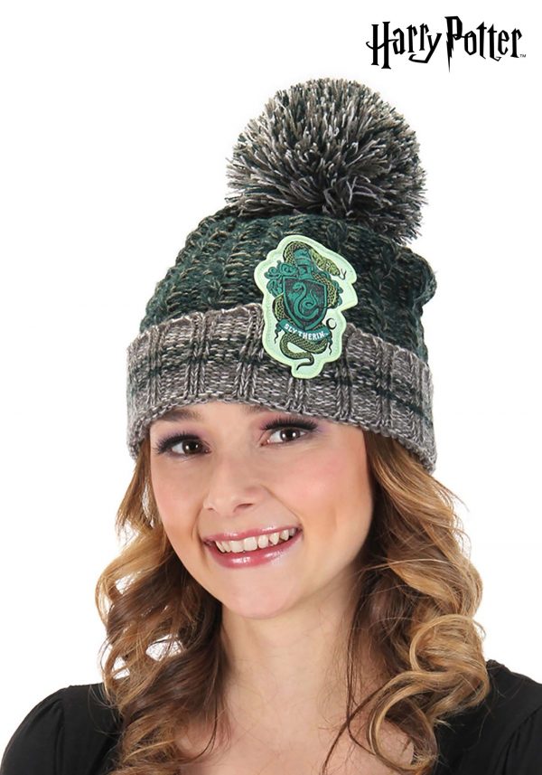 Slytherin Heathered Pom Beanie