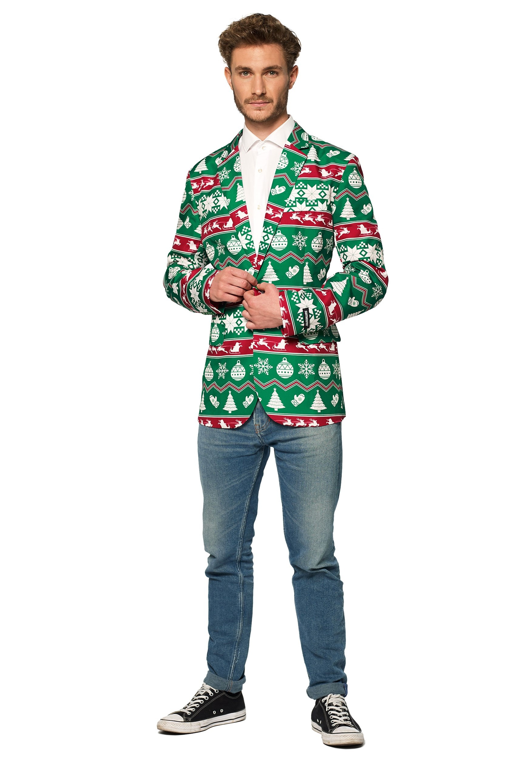 Men’s Suitmeister Christmas Green Nordic Blazer