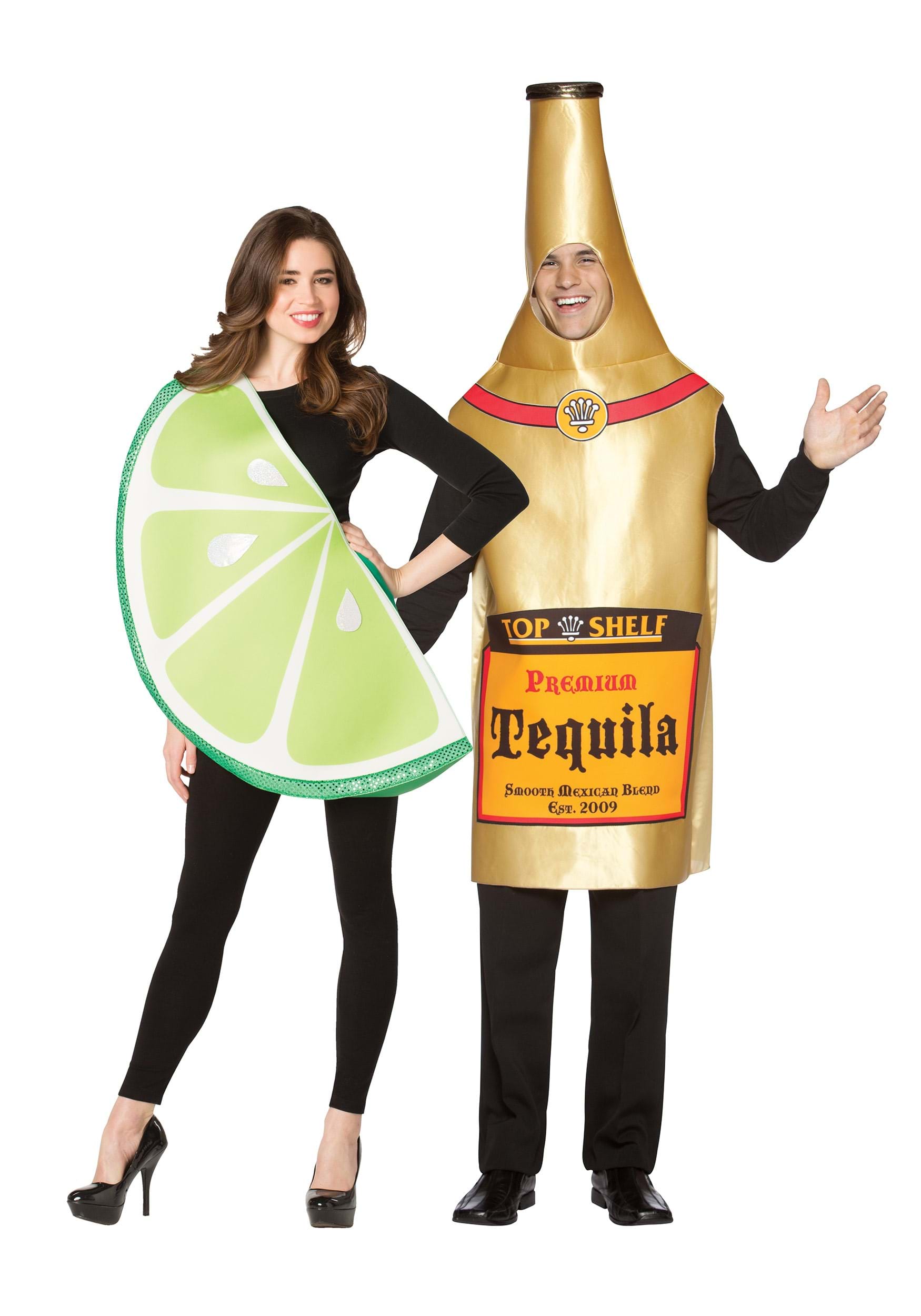 Tequila Bottle and Lime Slice Couple’s Costume