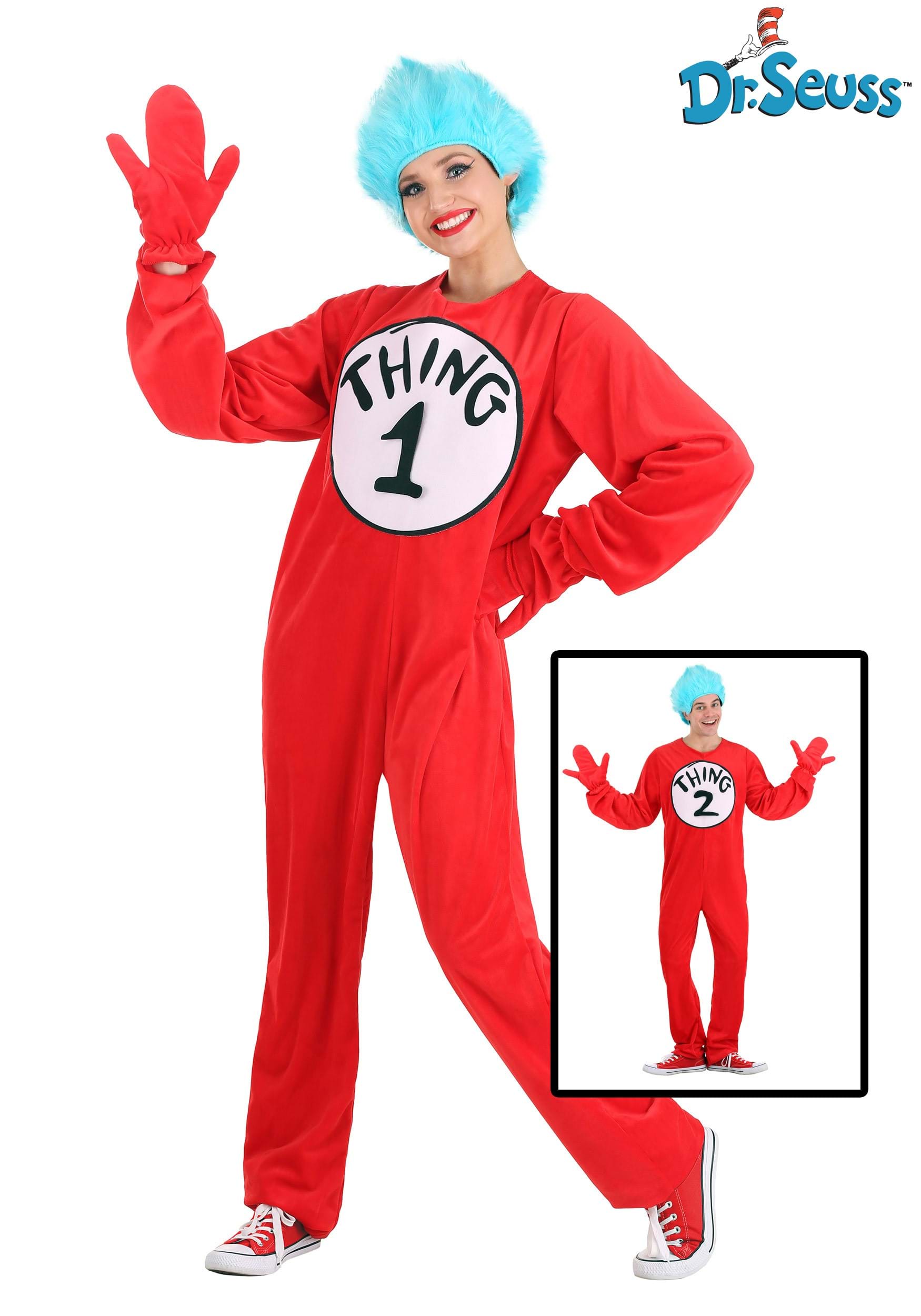 Adult Thing 1 and Thing 2 Costume
