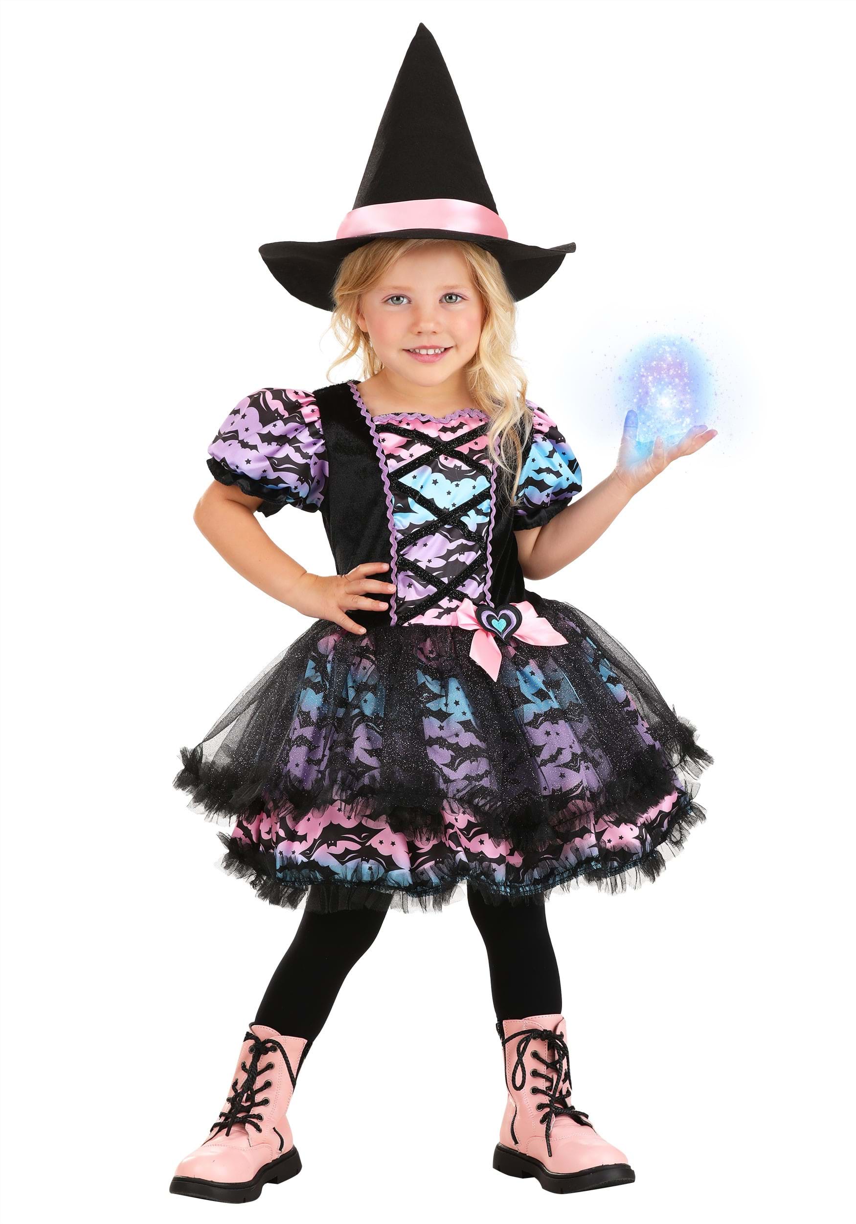 Girl's Pastel Tutu Toddler Witch Costume