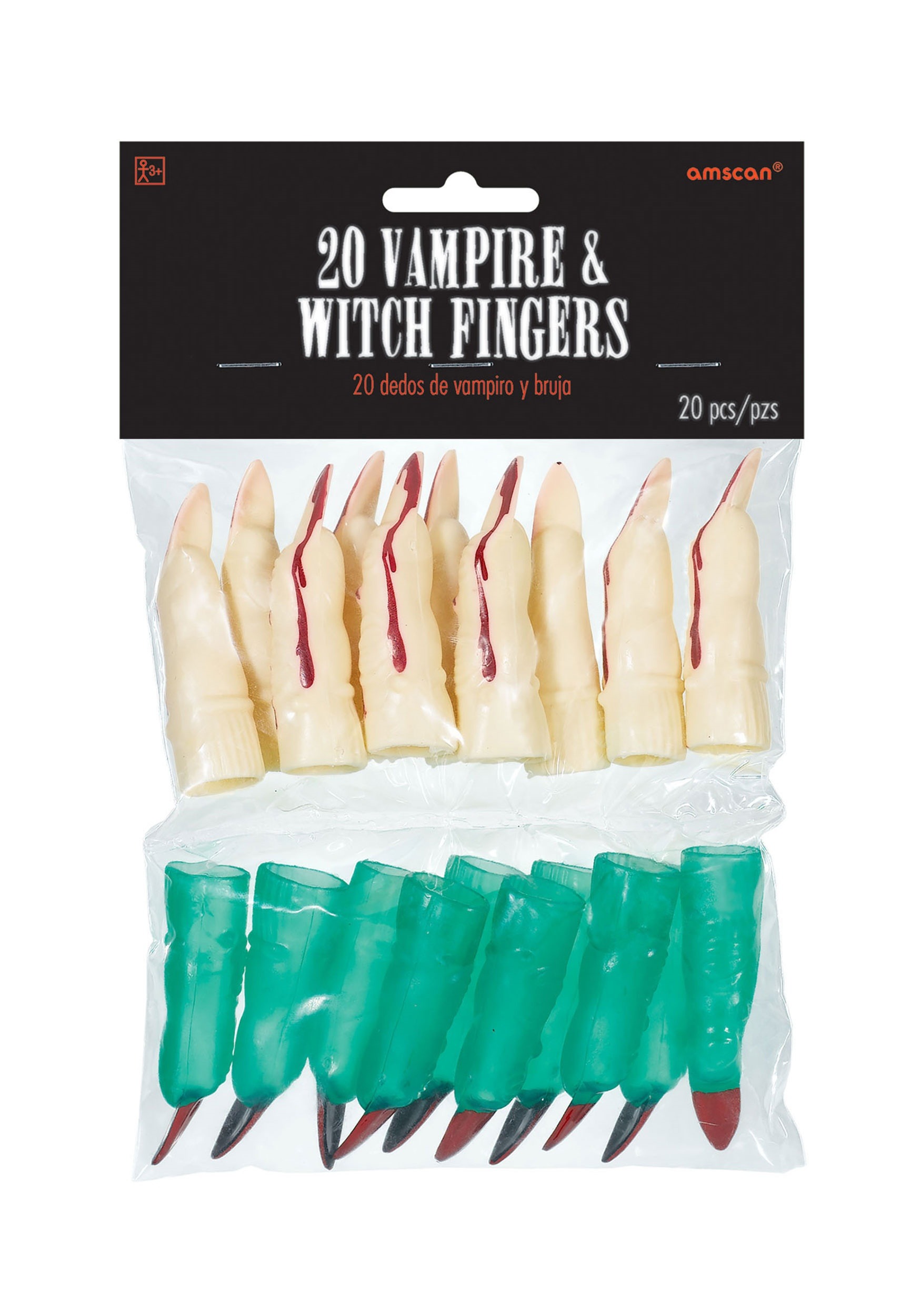 Pack of 20 Witch and Vampire Fingers Halloween Decoration