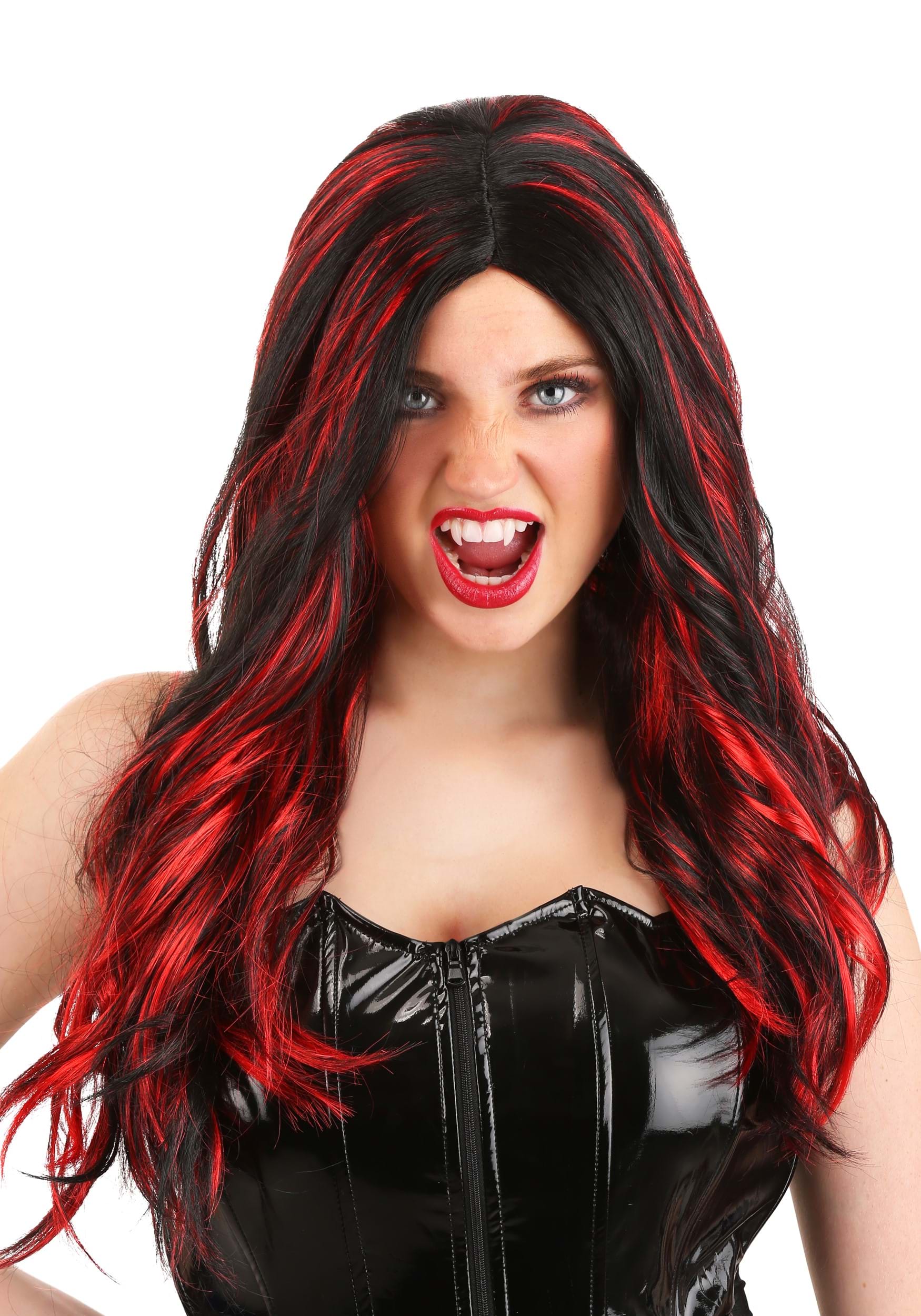 Women’s Black and Red Vampire Wig