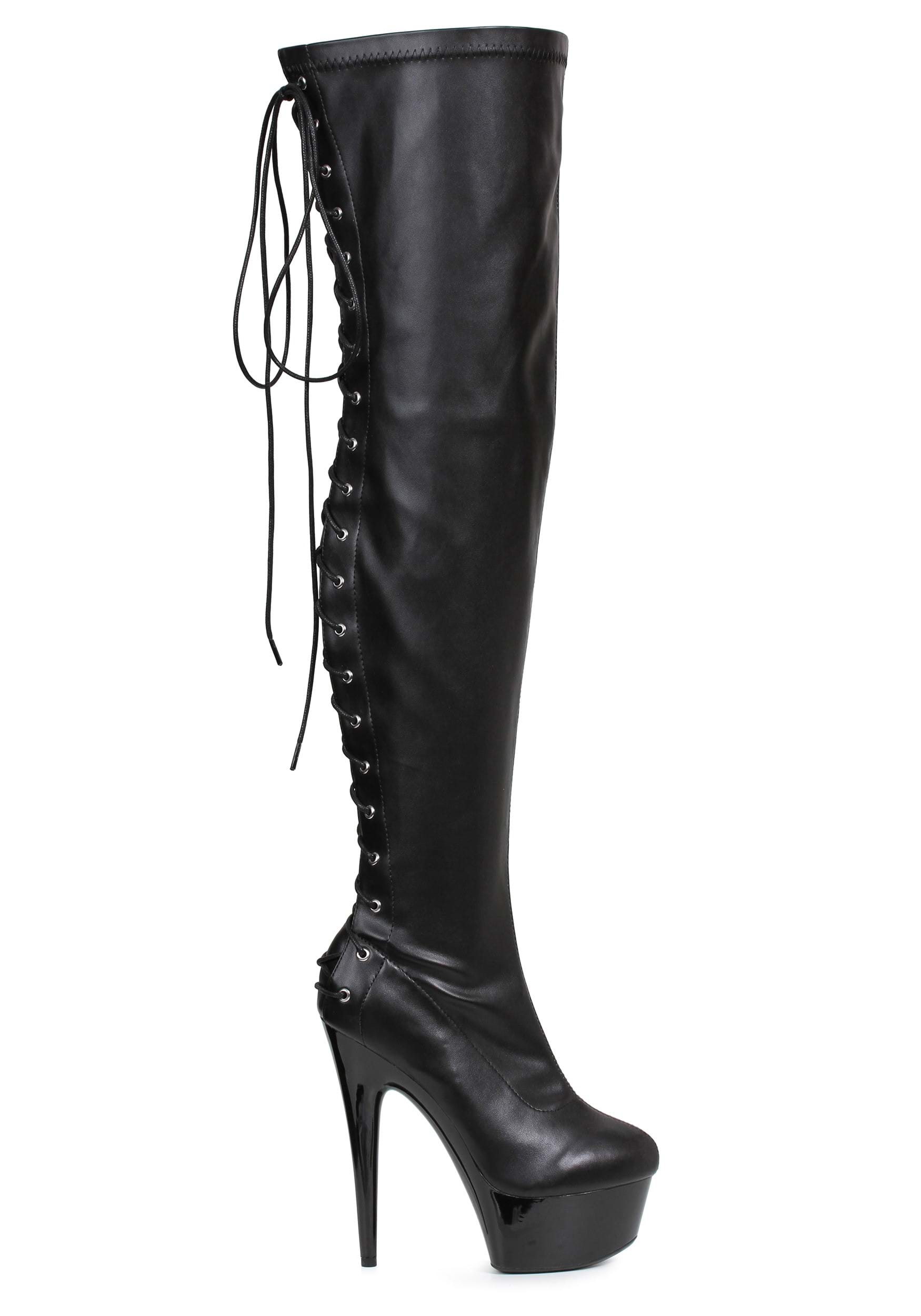 Women’s Black Lace Thigh High Boots