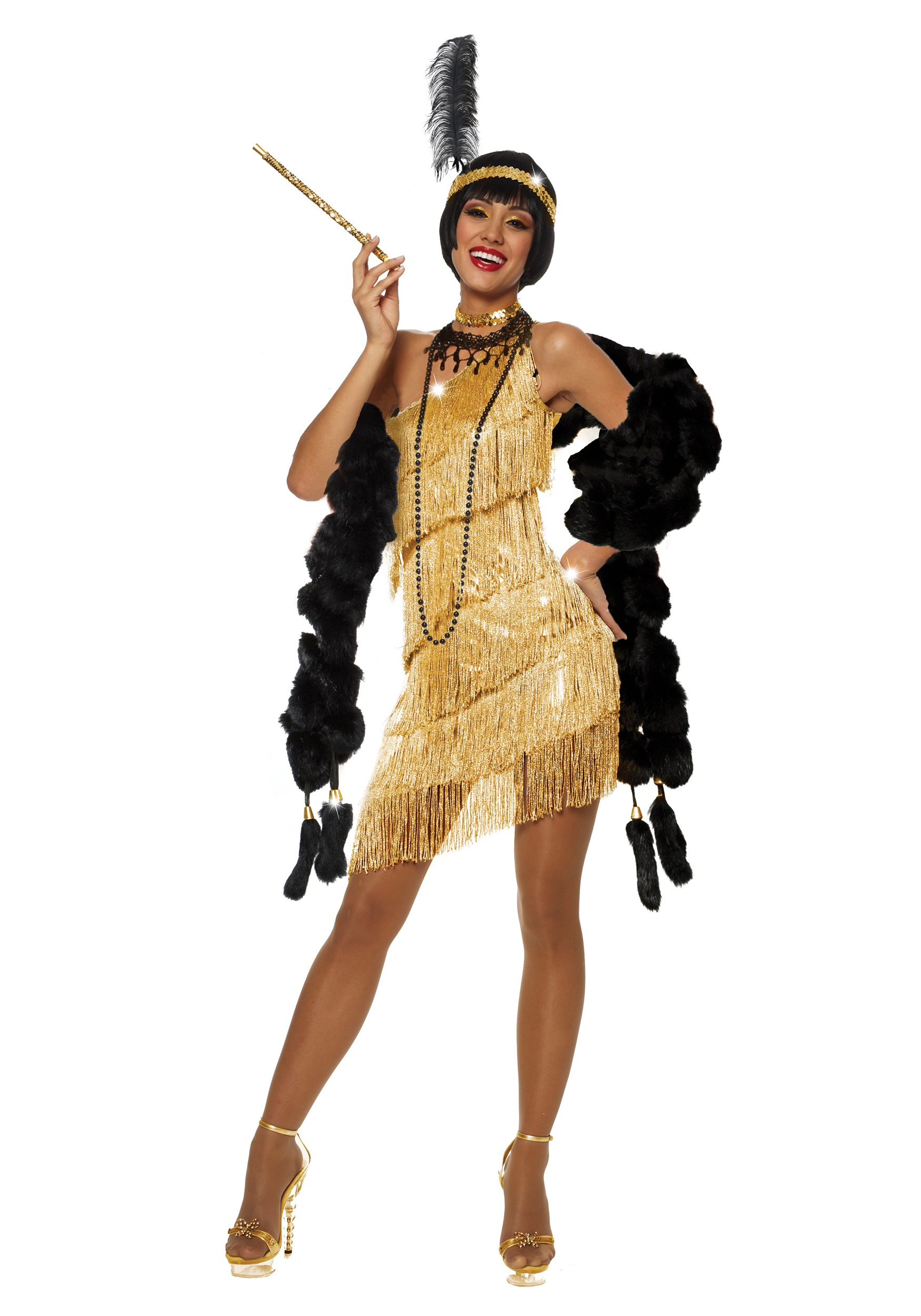 Dazzling Women's Gold Flapper Costume