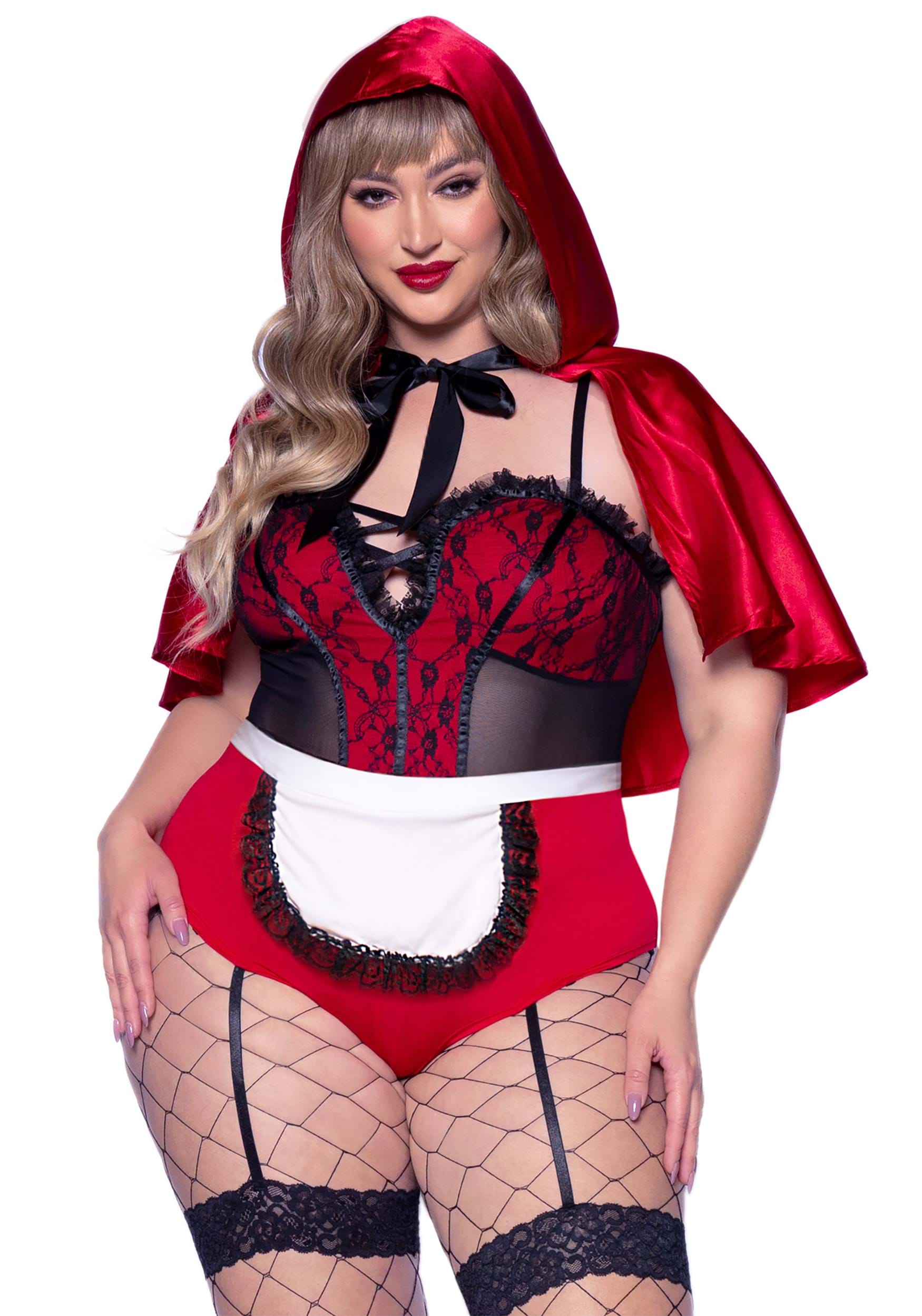 Women’s Plus Size Naughty Miss Red Costume