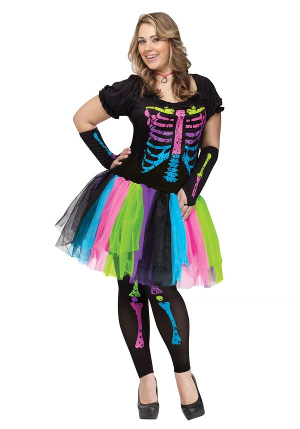 Plus Size Women's Funky Punky Bones Costume