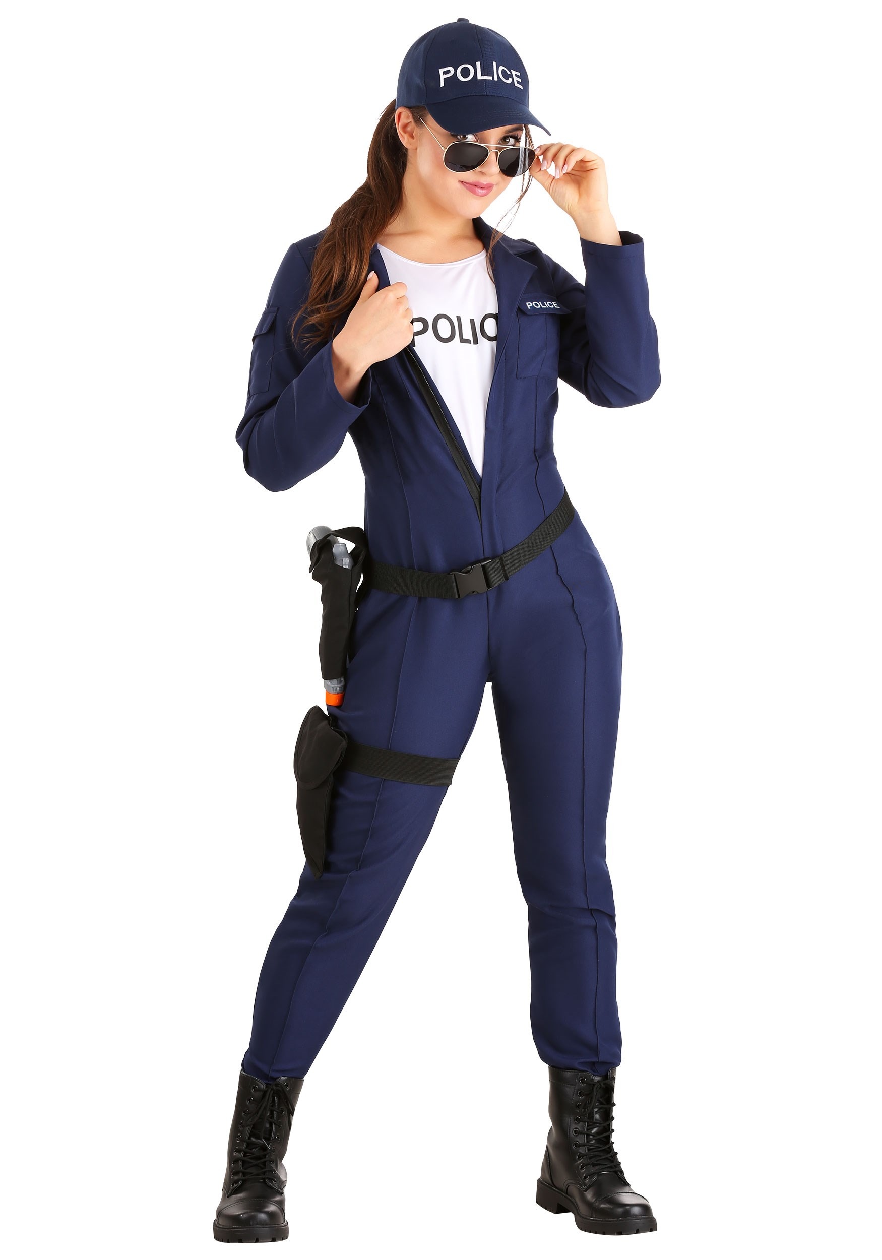 Women’s Plus Size Tactical Cop Jumpsuit Costume
