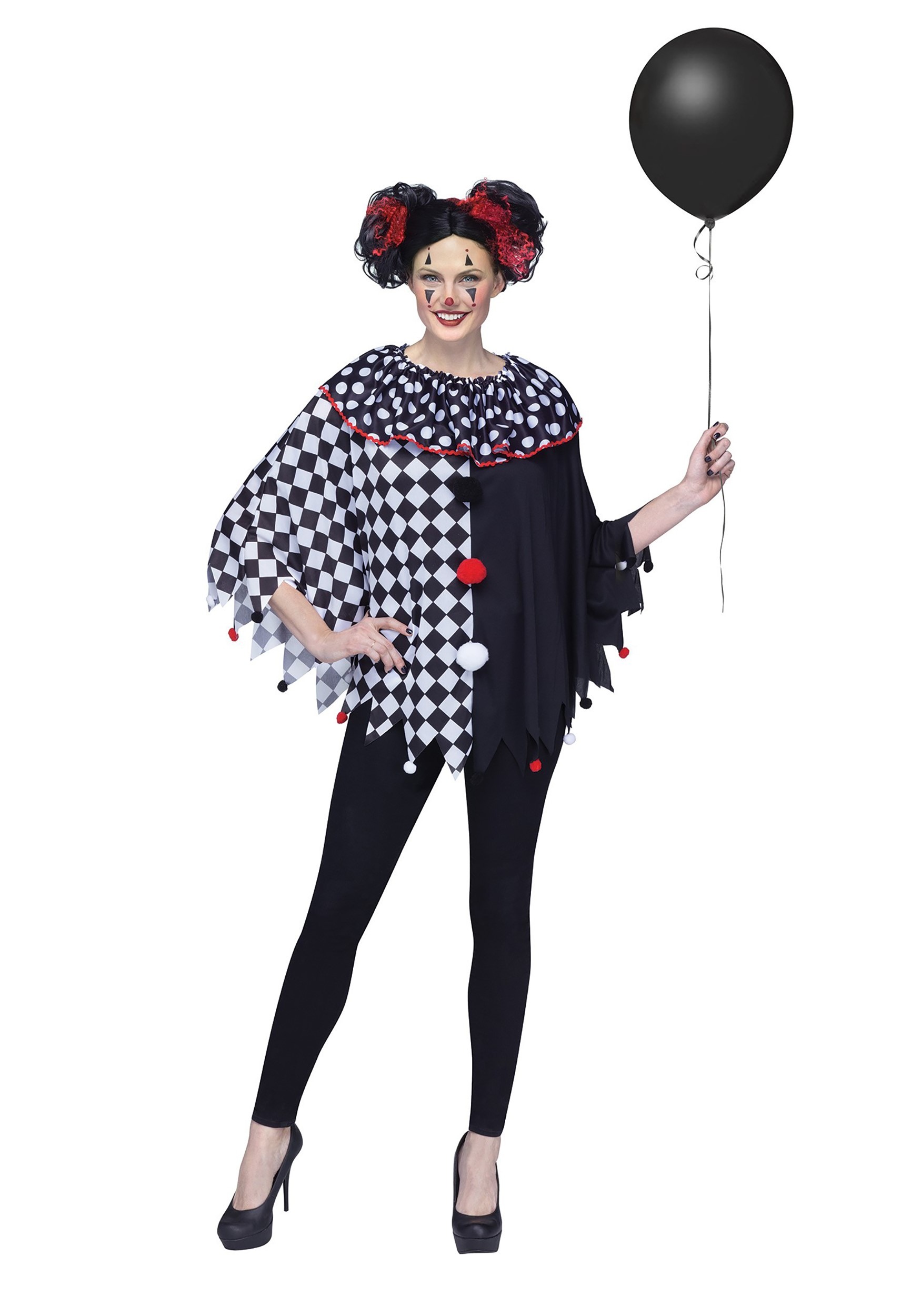 Women’s Scary Clown Poncho Costume